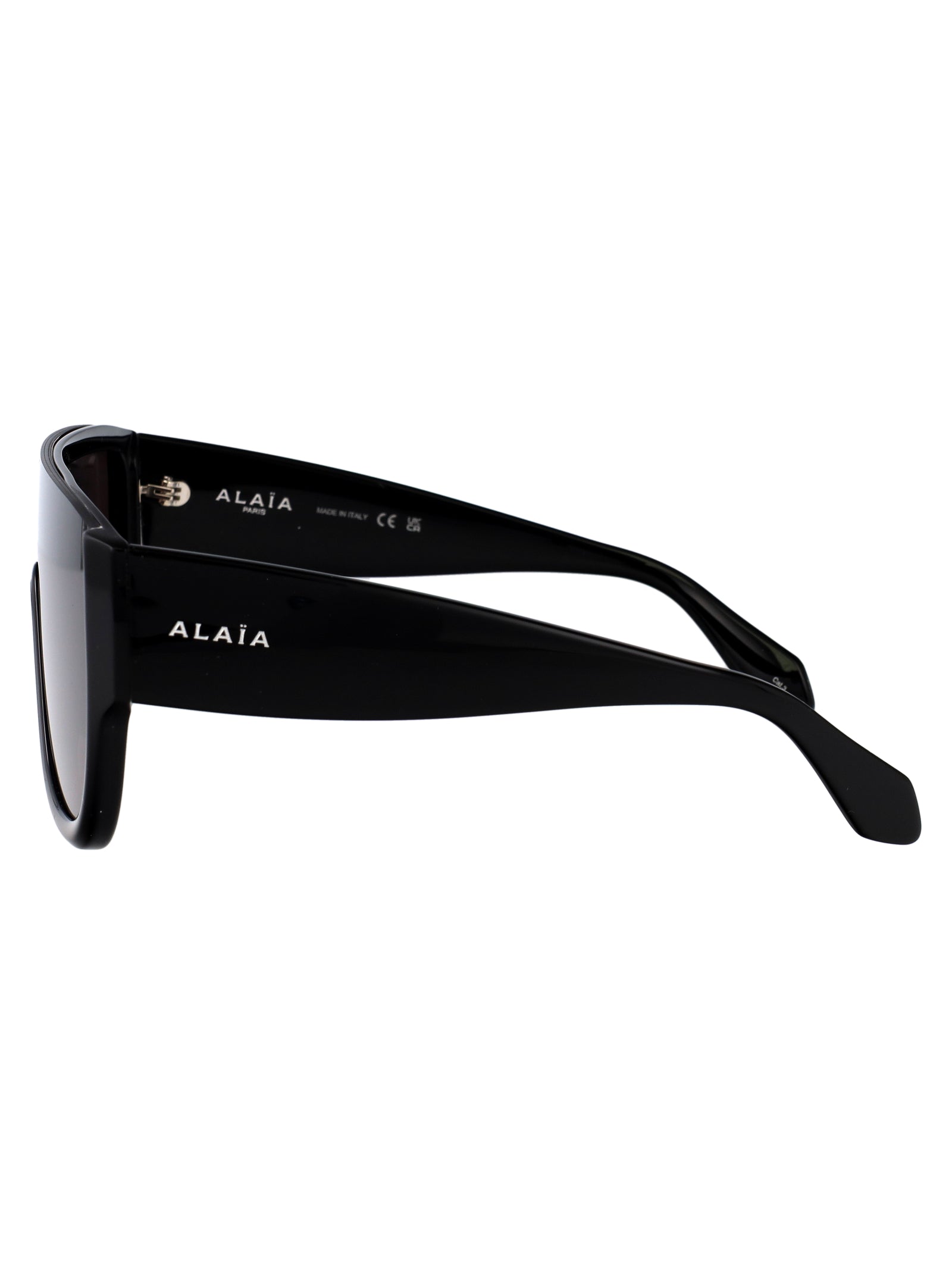AlaïA AA0087S Sculpted Acetate Sunglasses — Black, view 3