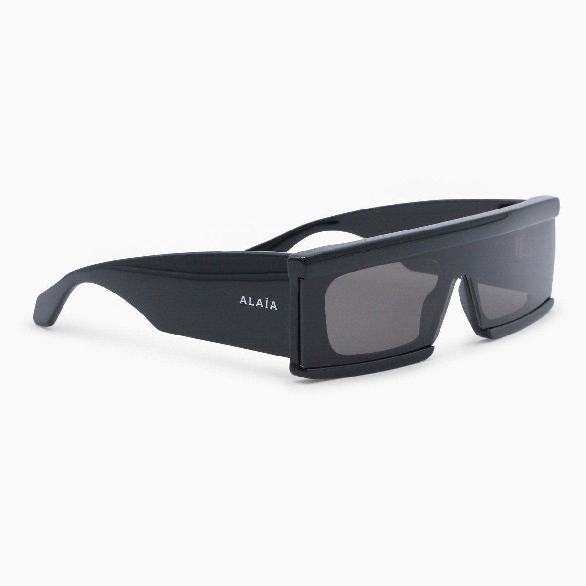 Alaia AA0099S Black Acetate Rectangle-Frame Sunglasses — Black, view 2