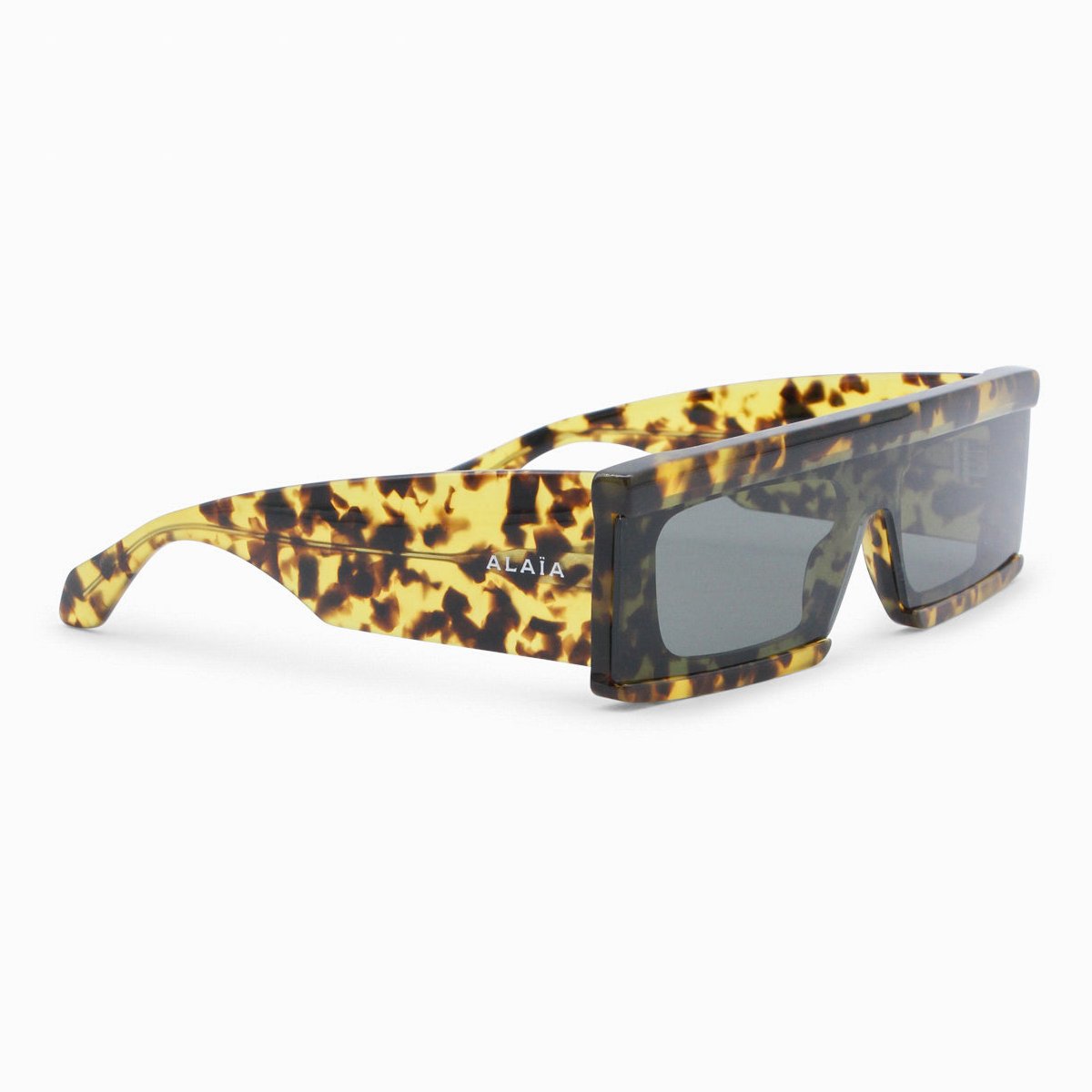 Alaia AA0099S Tortoiseshell Rectangle Sunglasses — Brown, view 2