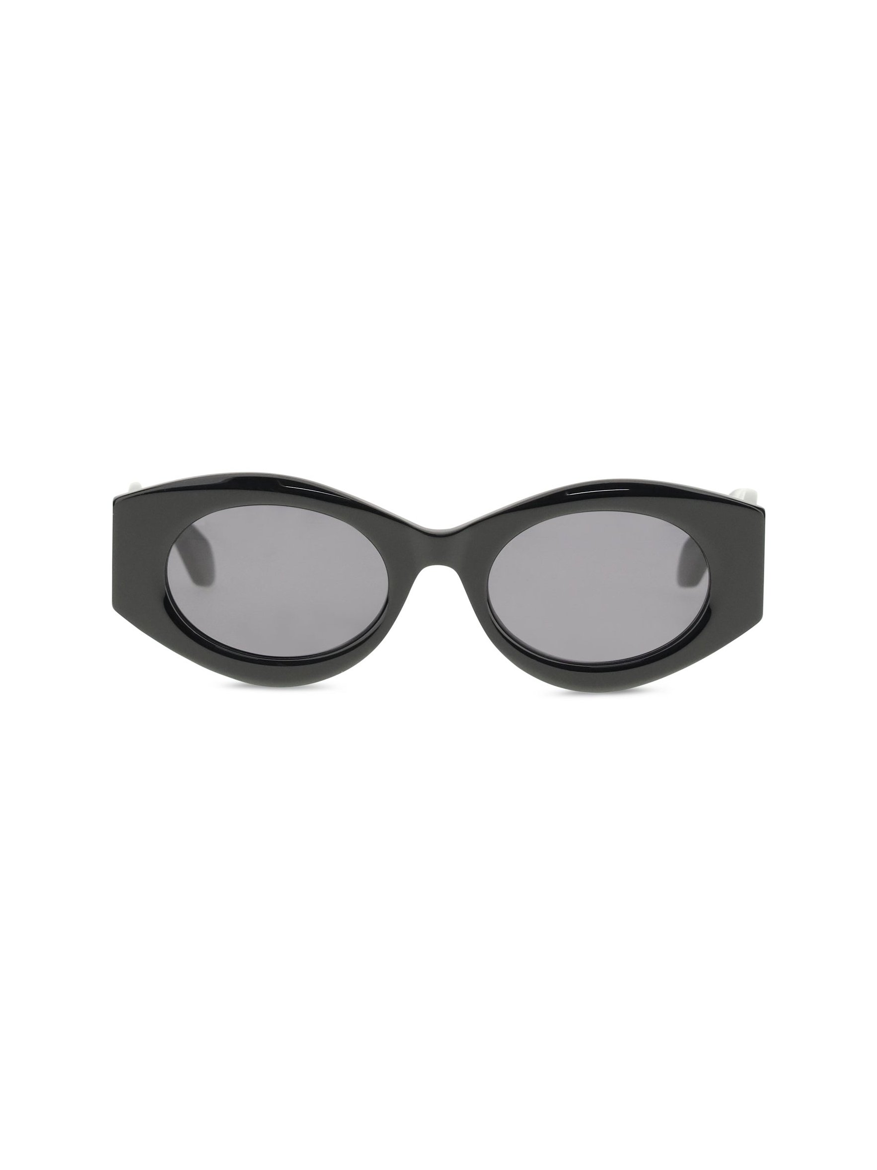 AlaïA AA4L0082S001 Oval Acetate Sunglasses — Black by Alaia