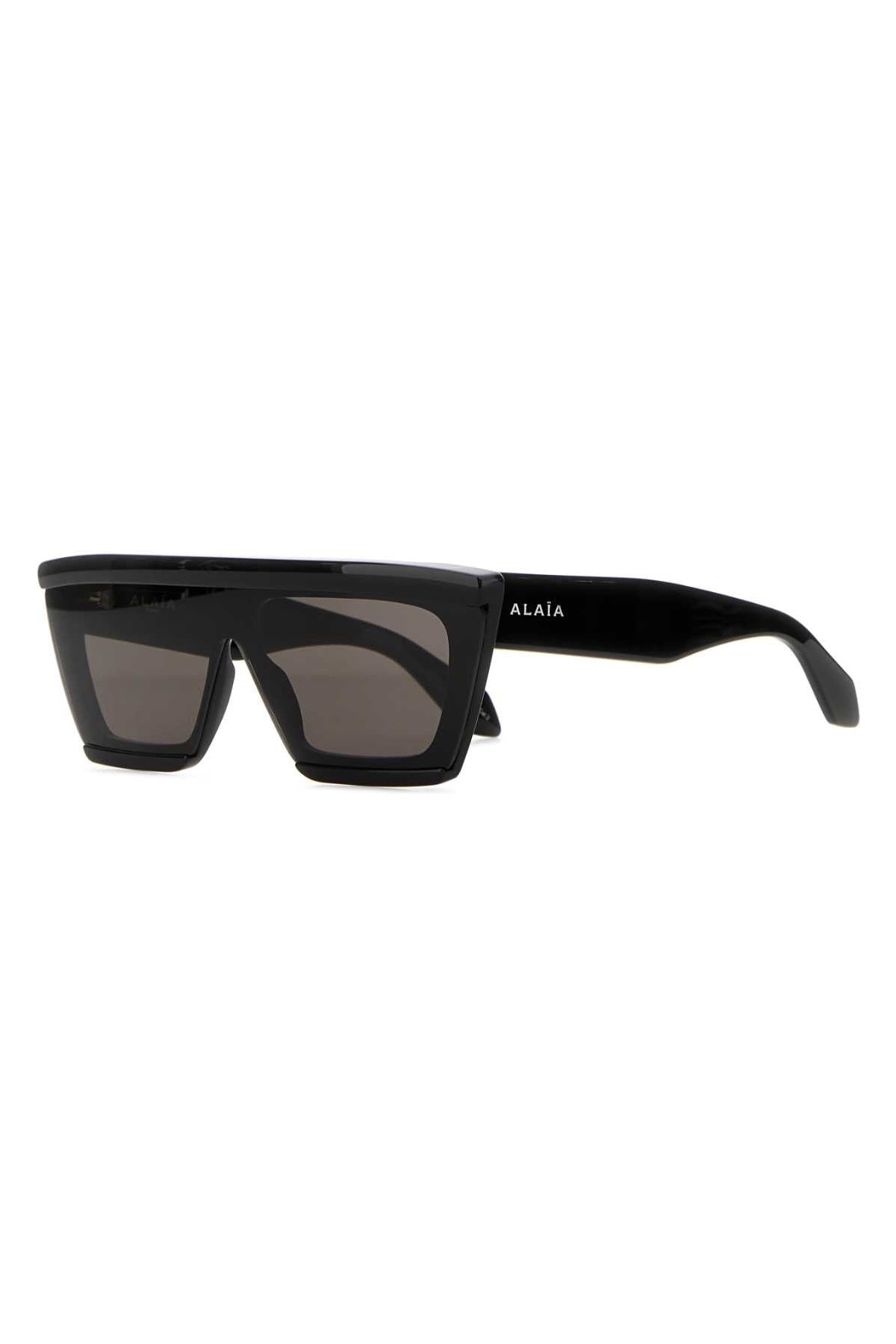 Alaia SUNGLASS Acetate Shield Sunglasses — Black by Alaia
