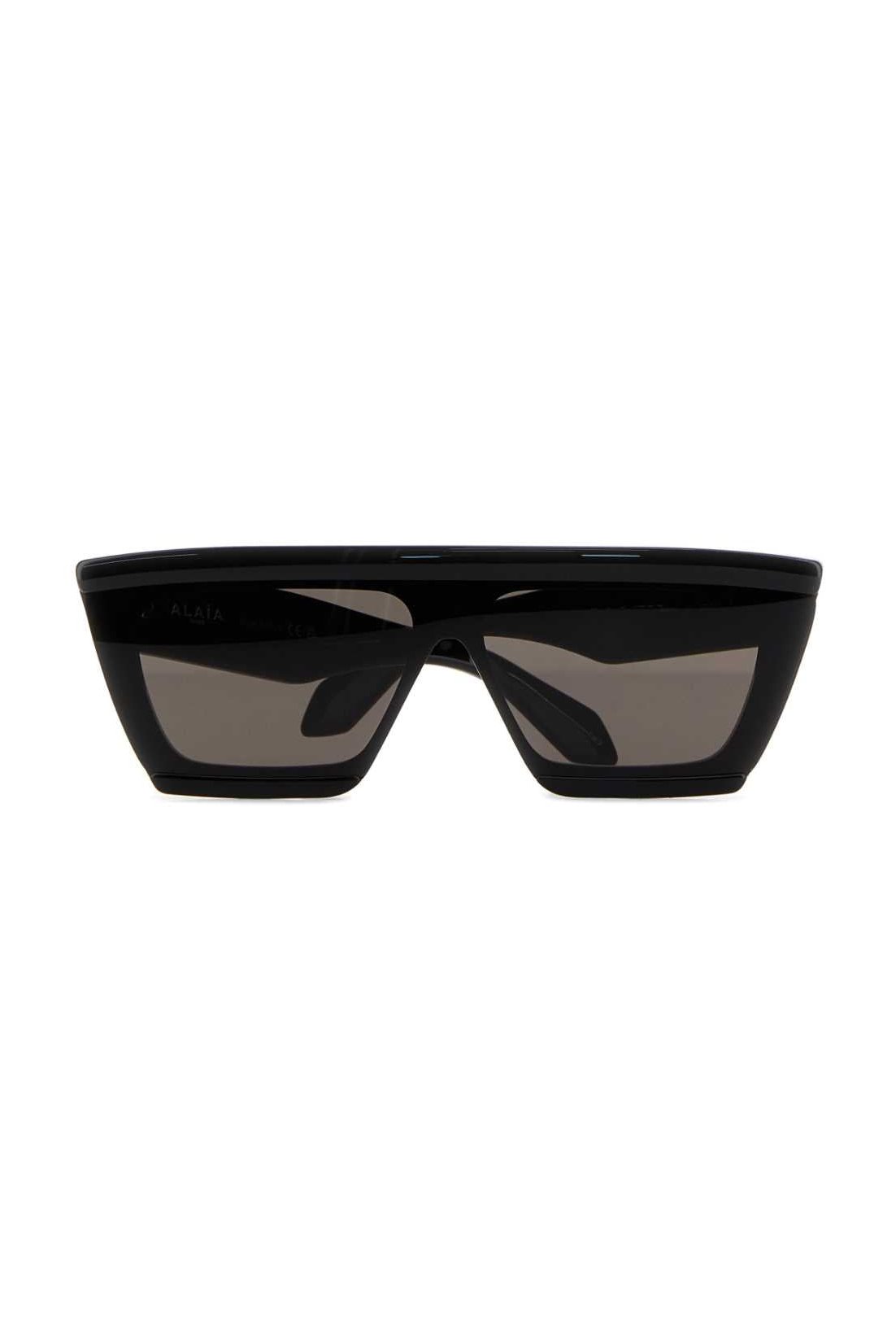 Alaia SUNGLASS Acetate Shield Sunglasses — Black, view 2