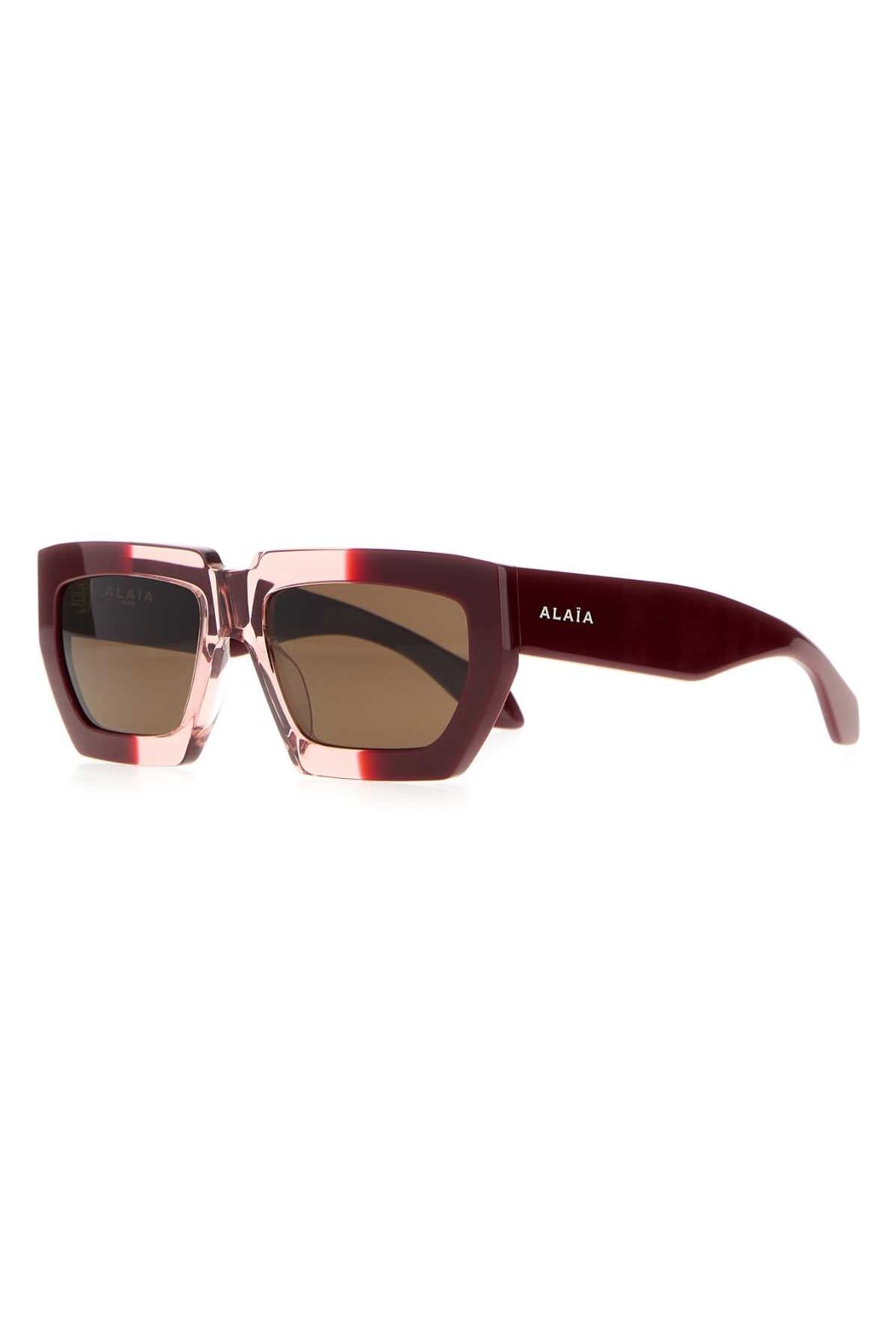 Alaia SUNGLASS Acetate Sunglasses — Burgundy by Alaia