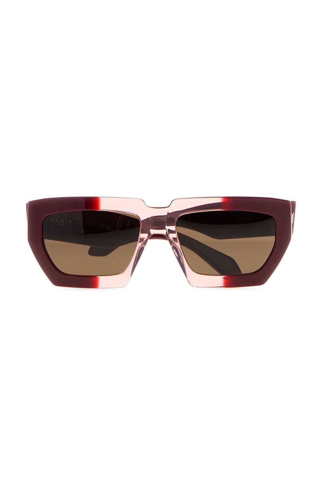 Alaia SUNGLASS Acetate Sunglasses — Burgundy, view 2