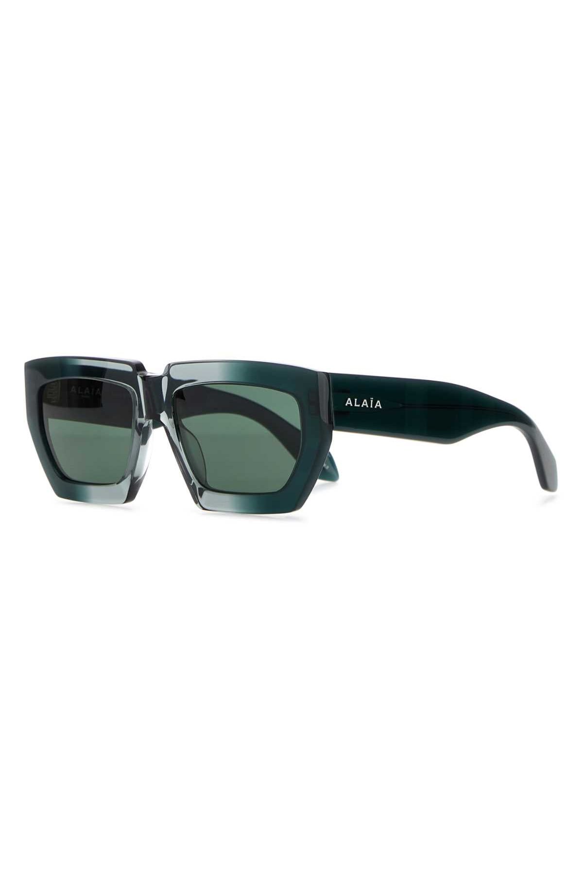 Alaia SUNGLASS Dark Green Acetate Sunglasses — Green by Alaia