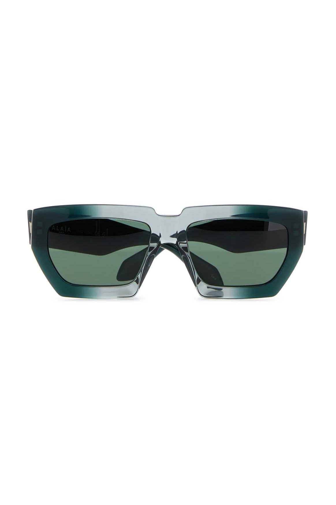 Alaia SUNGLASS Dark Green Acetate Sunglasses — Green, view 2