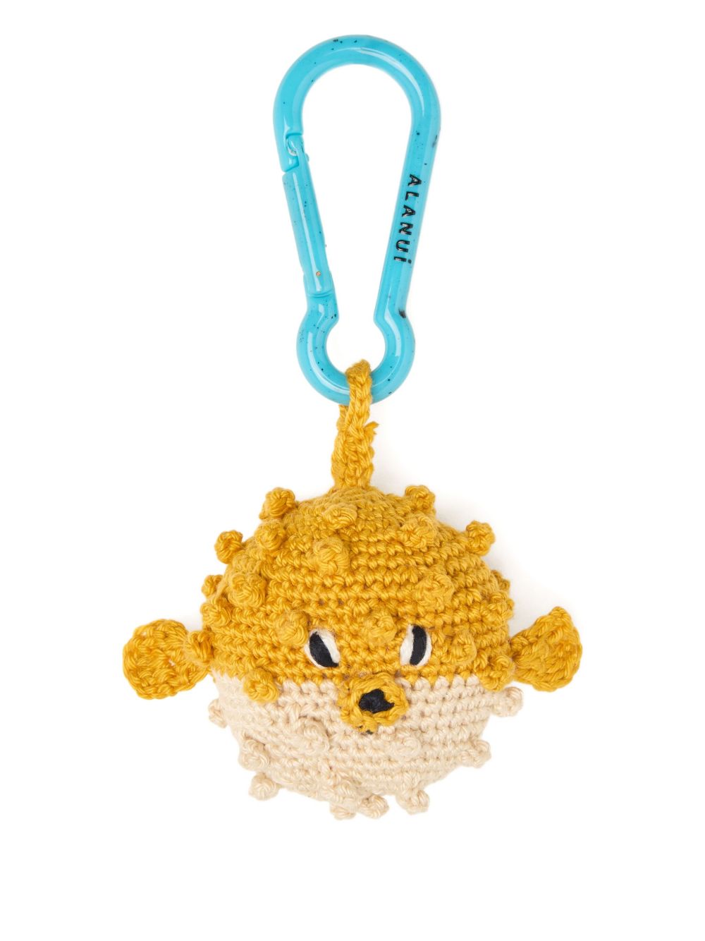Alanui Handmade Crochet Puffer Fish Key Charm — Yellow by Alanui
