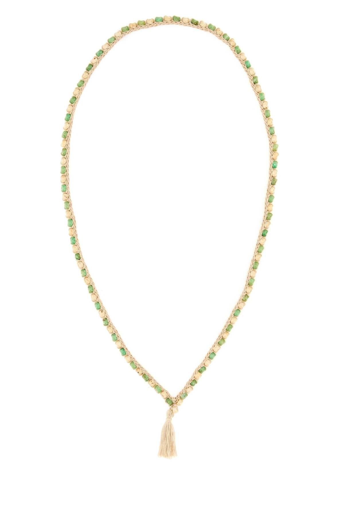 Alanui Embellished Crochet Necklace — Green by Alanui