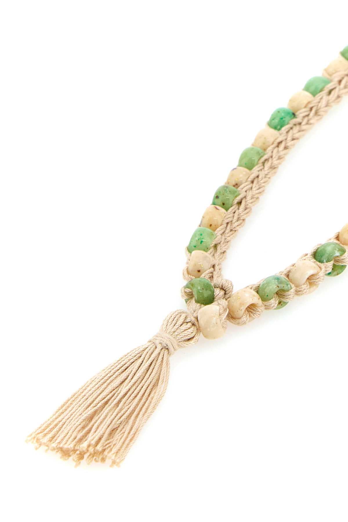 Alanui Embellished Crochet Necklace — Green, view 2
