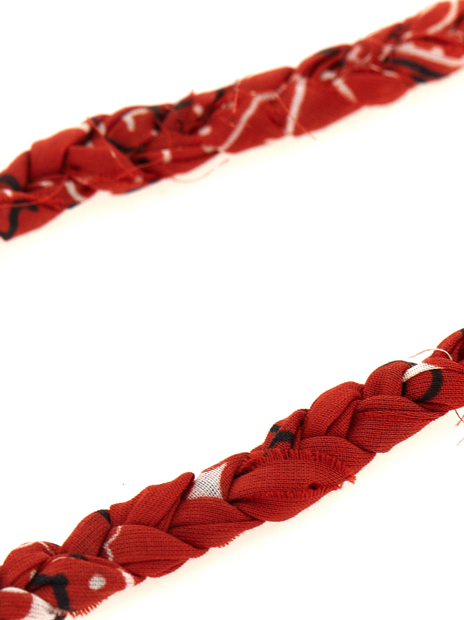 Alanui Bandana-Pattern Woven Cotton Necklace — Red, view 3