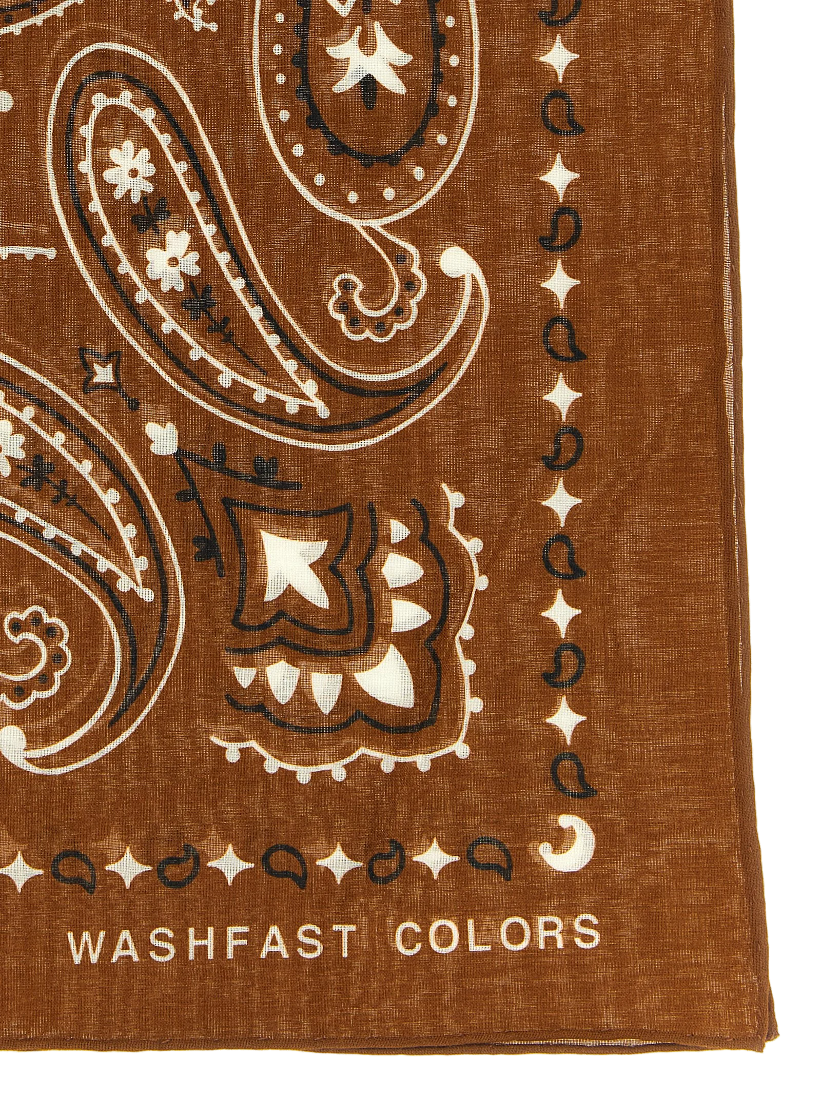 Alanui Paisley Cotton Scarf — Brown, view 2