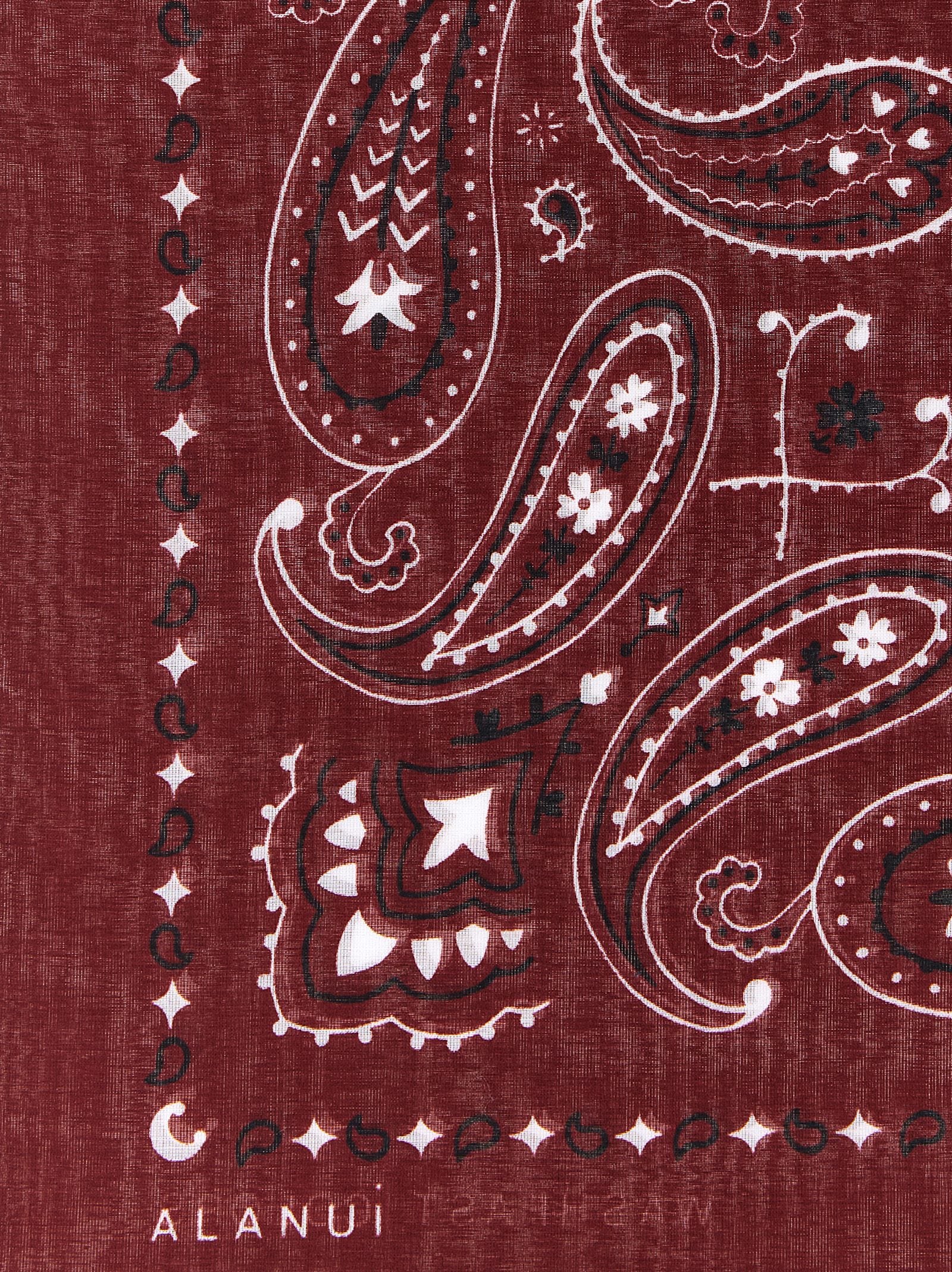 Alanui Paisley-Print Scarf — Burgundy, view 3