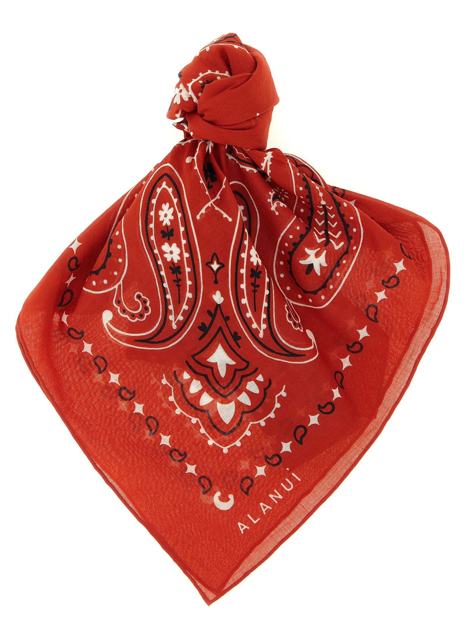 Alanui Paisley-Print Cotton Scarf — Red by Alanui