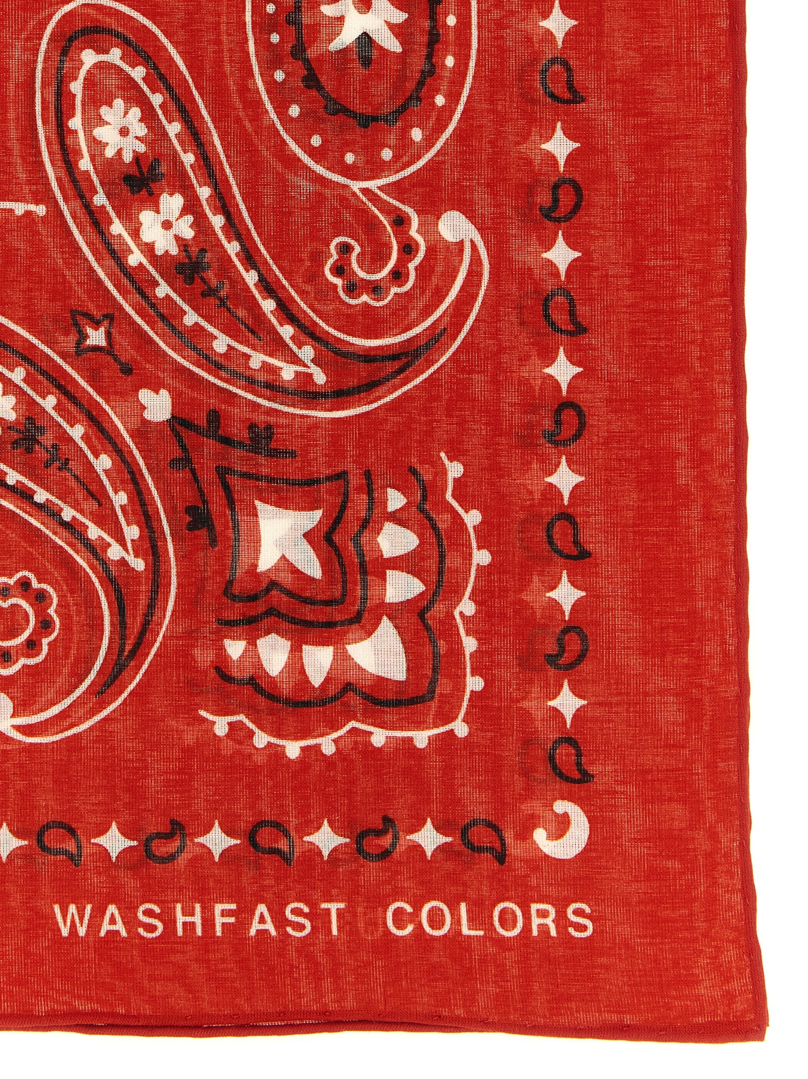 Alanui Paisley-Print Cotton Scarf — Red, view 2