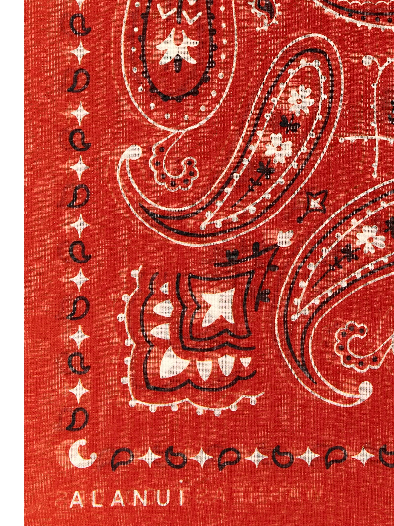 Alanui Paisley-Print Cotton Scarf — Red, view 3