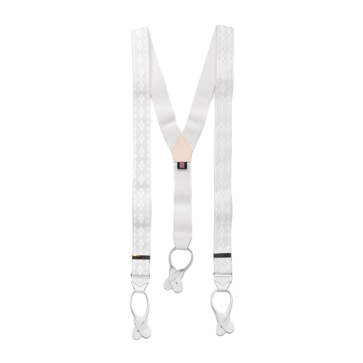 Albert Thurston Jacquard Woven Suspenders — White by Albert Thurston