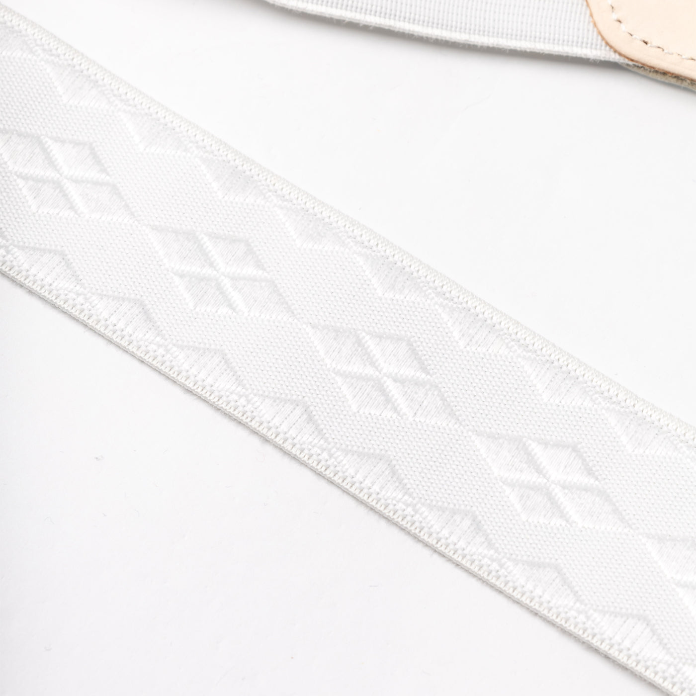 Albert Thurston Jacquard Woven Suspenders — White, view 4