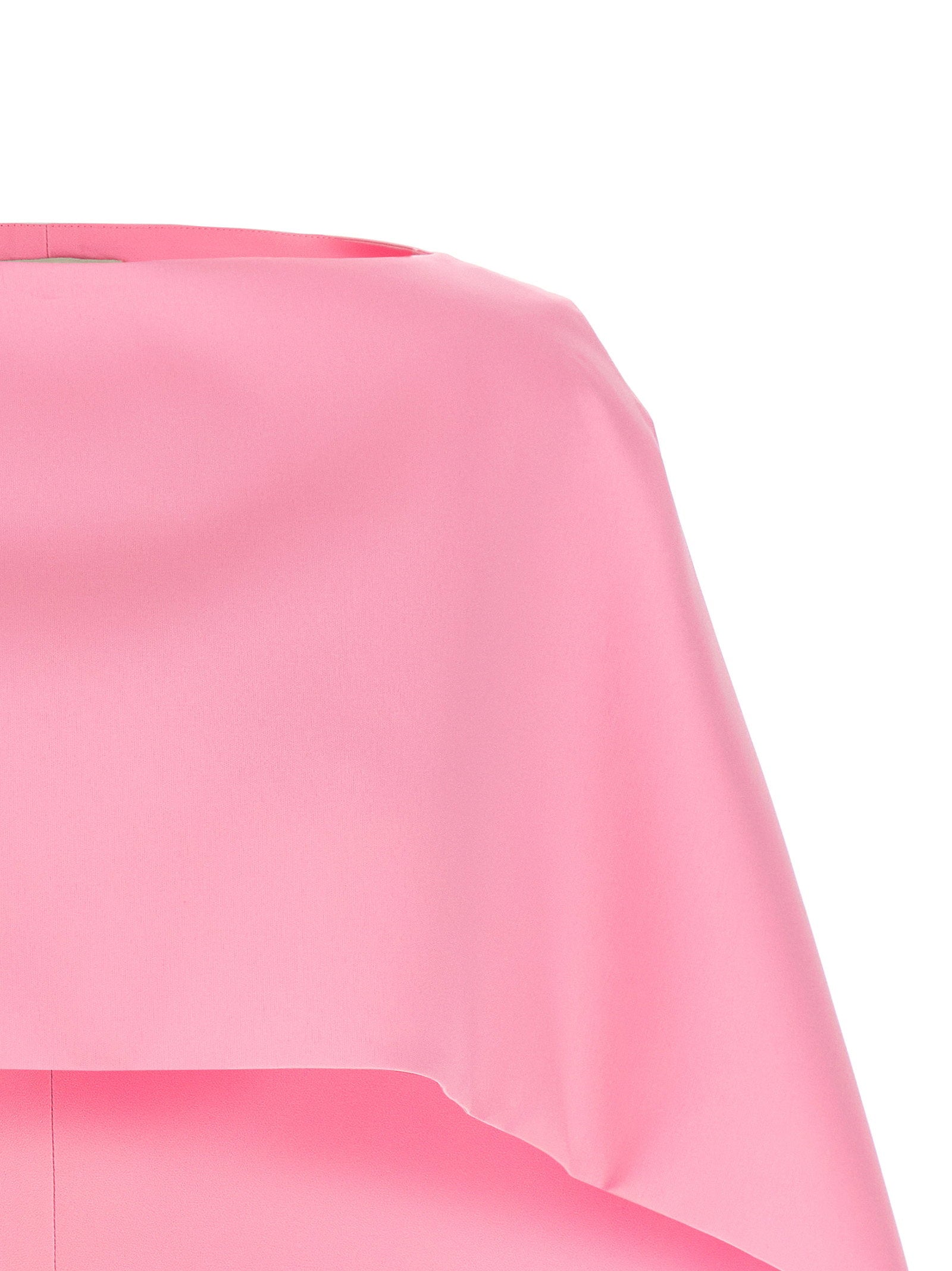Alberta Ferretti Cropped Silk-Blend Cape — Pink, view 3