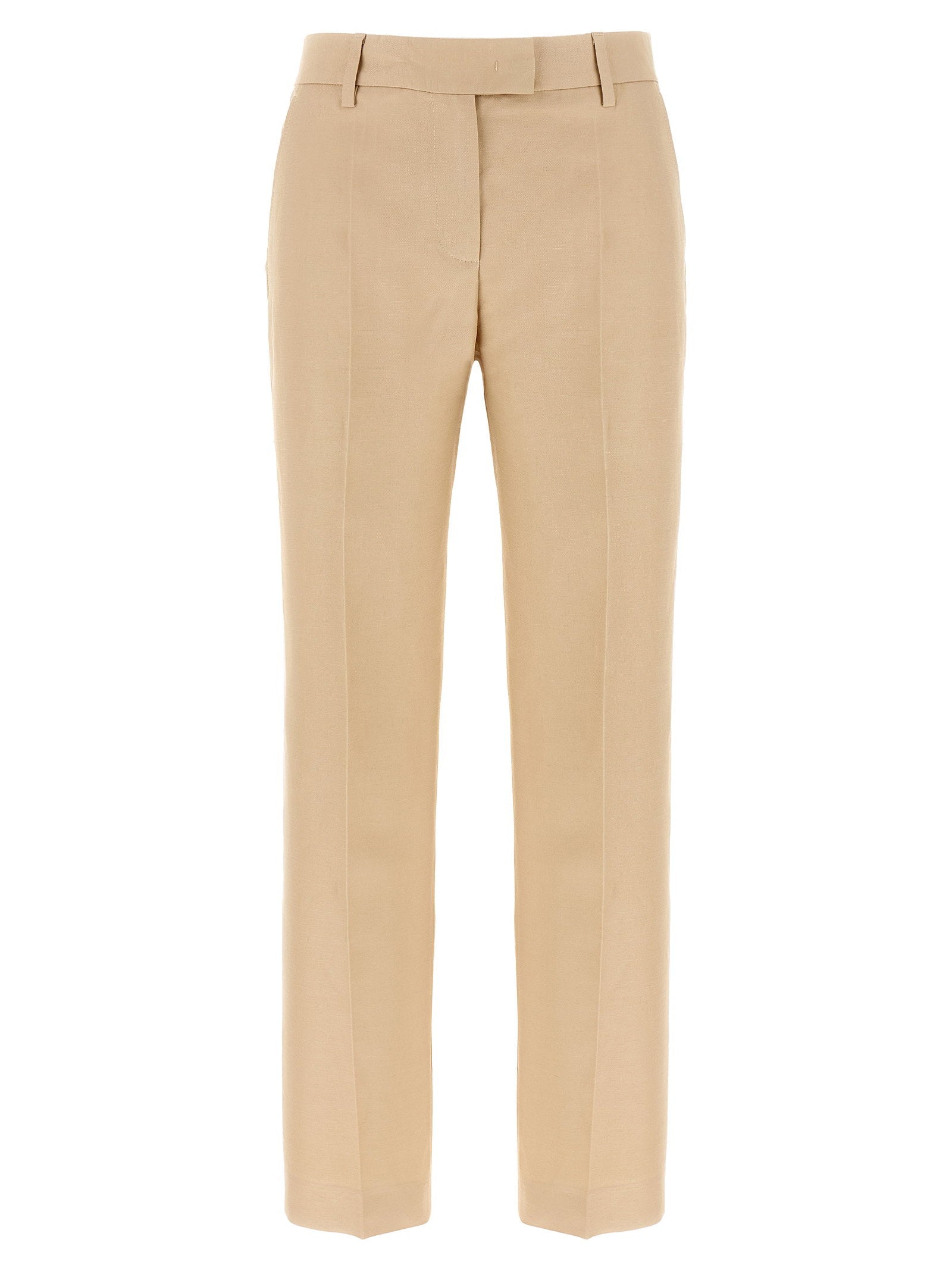 Alberto Biani Linen Blend Chinos — Beige by Alberto Biani