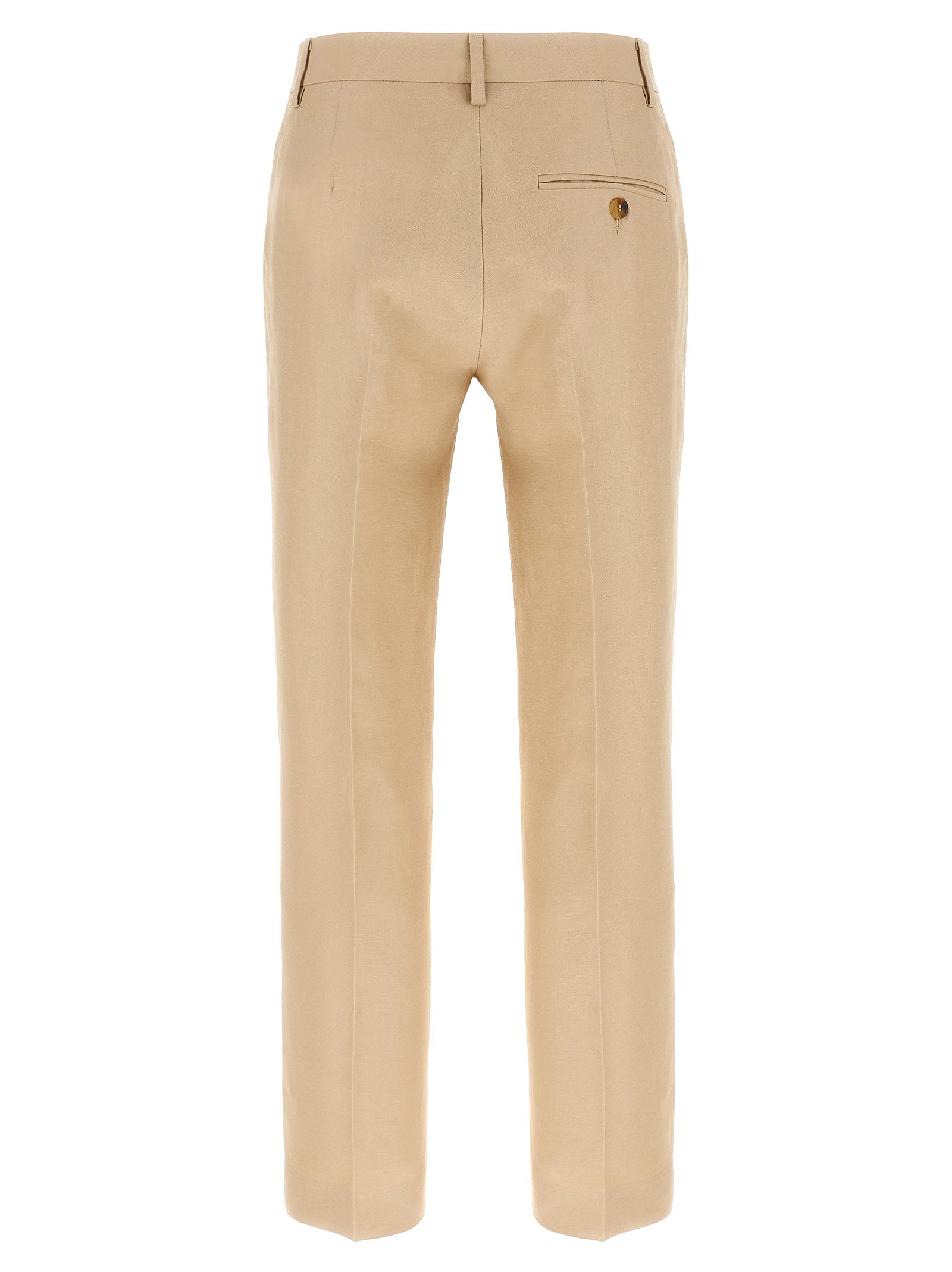 Alberto Biani Linen Blend Chinos — Beige, view 2