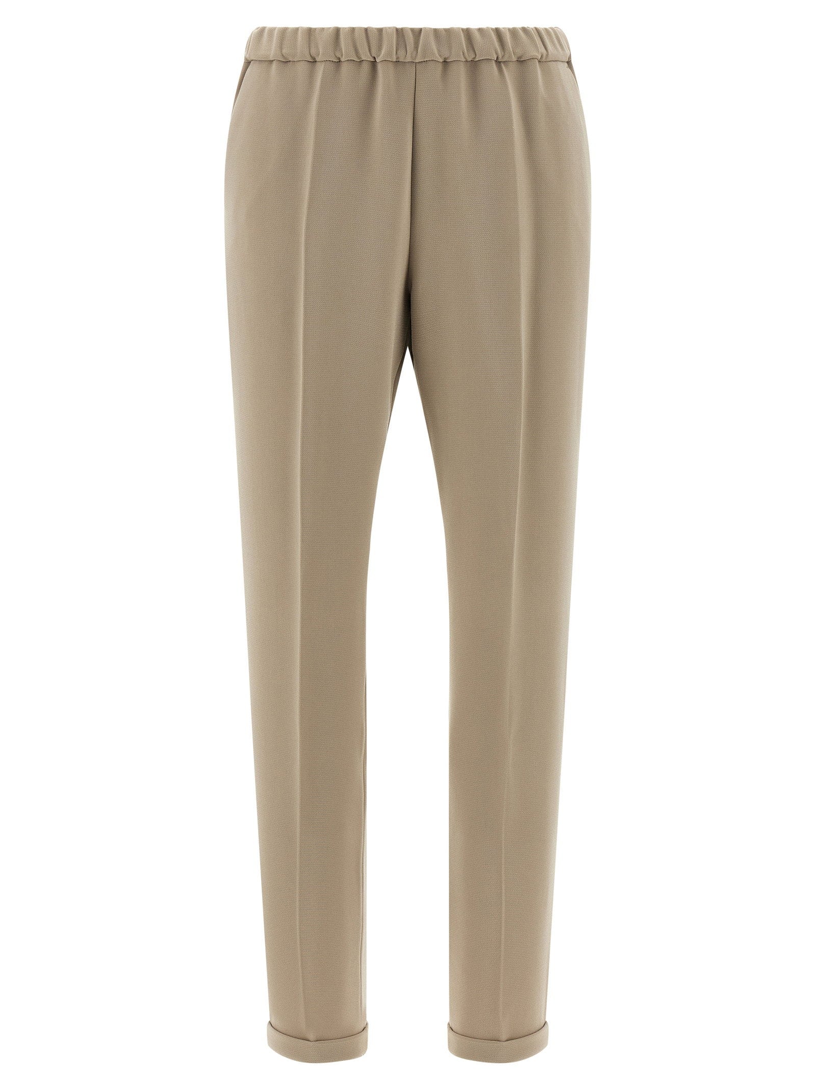 Alberto Biani Elastic Waistband Cadi Trousers — Beige by Alberto Biani