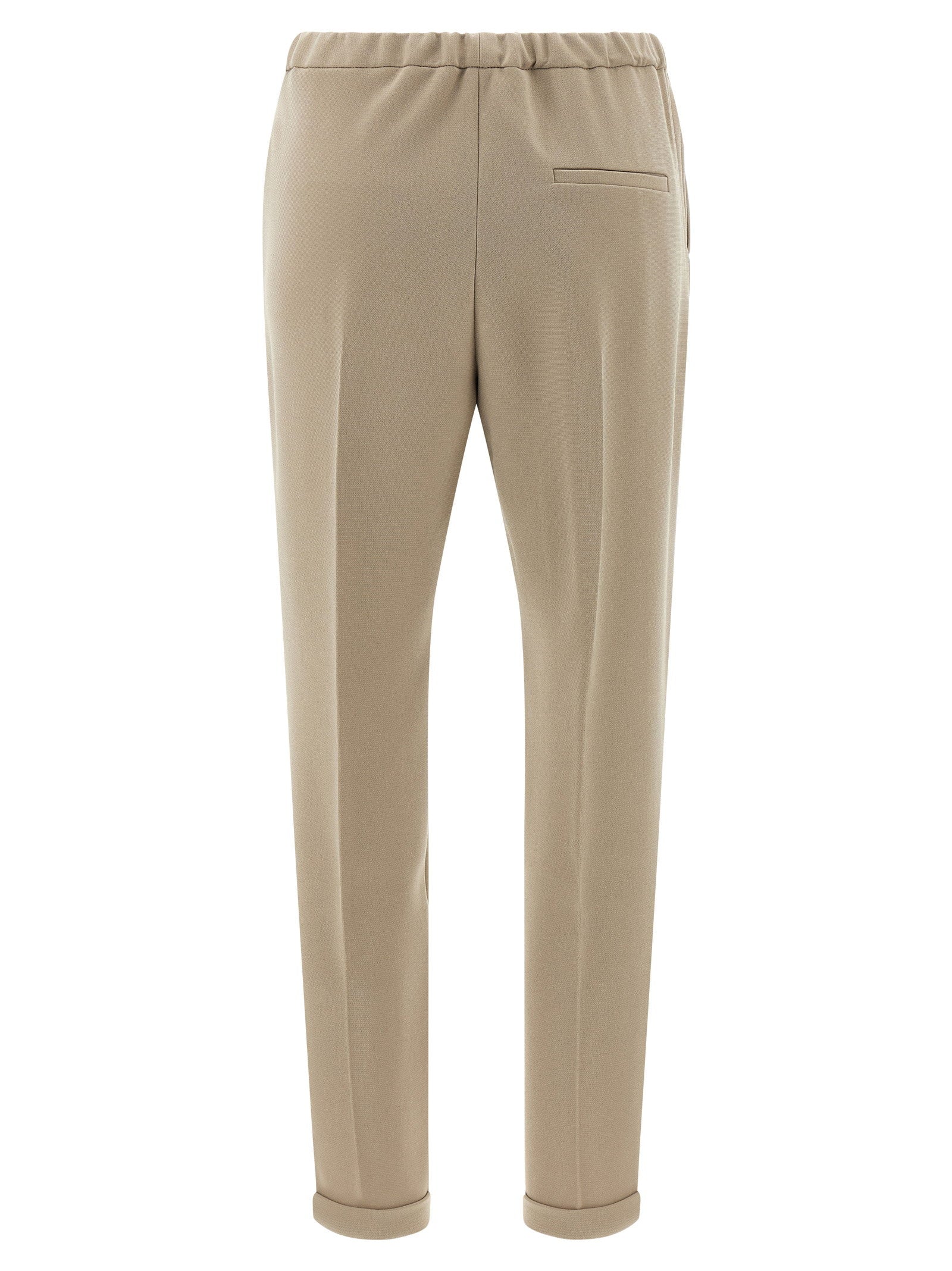 Alberto Biani Elastic Waistband Cadi Trousers — Beige, view 2