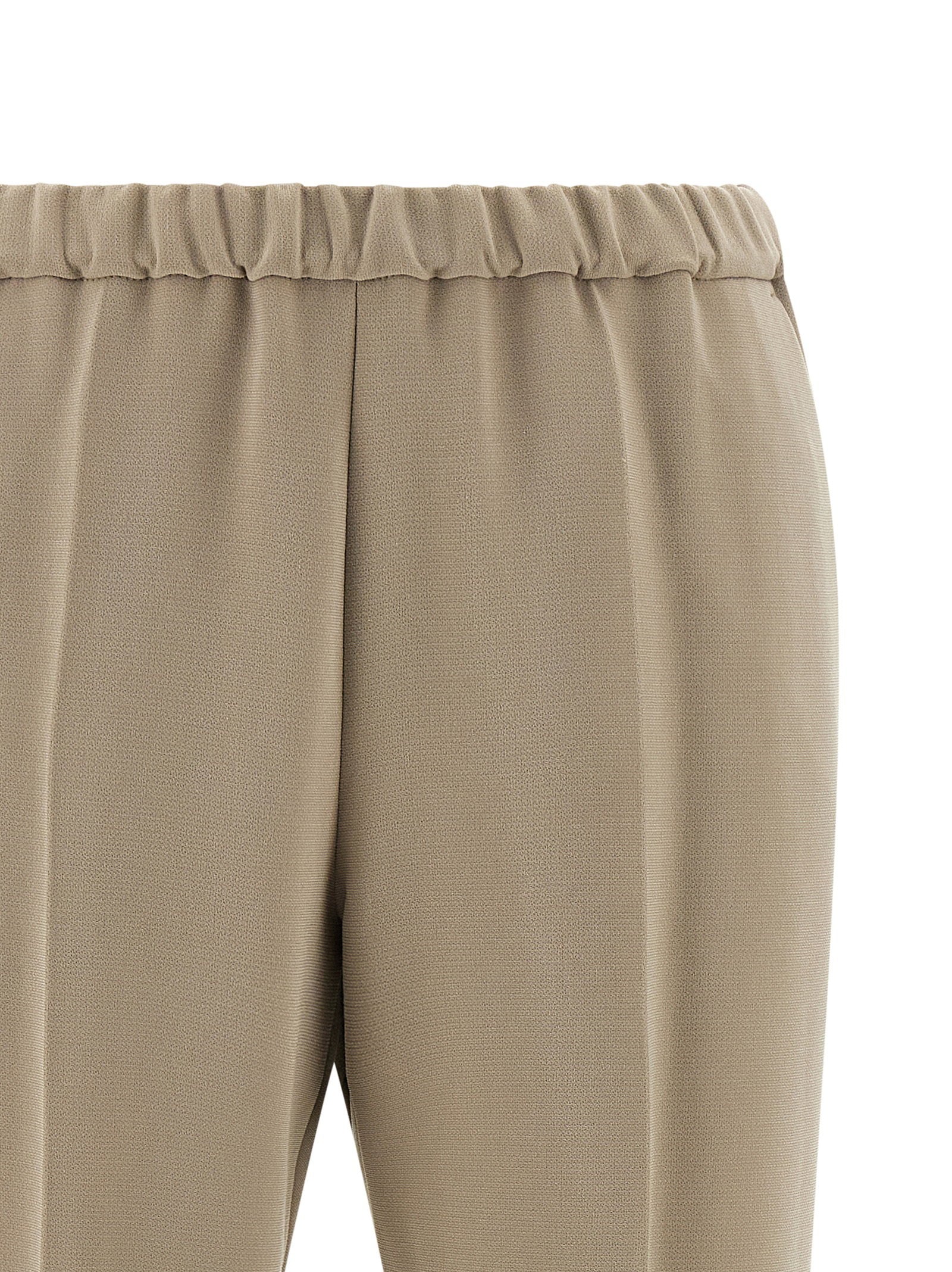 Alberto Biani Elastic Waistband Cadi Trousers — Beige, view 3