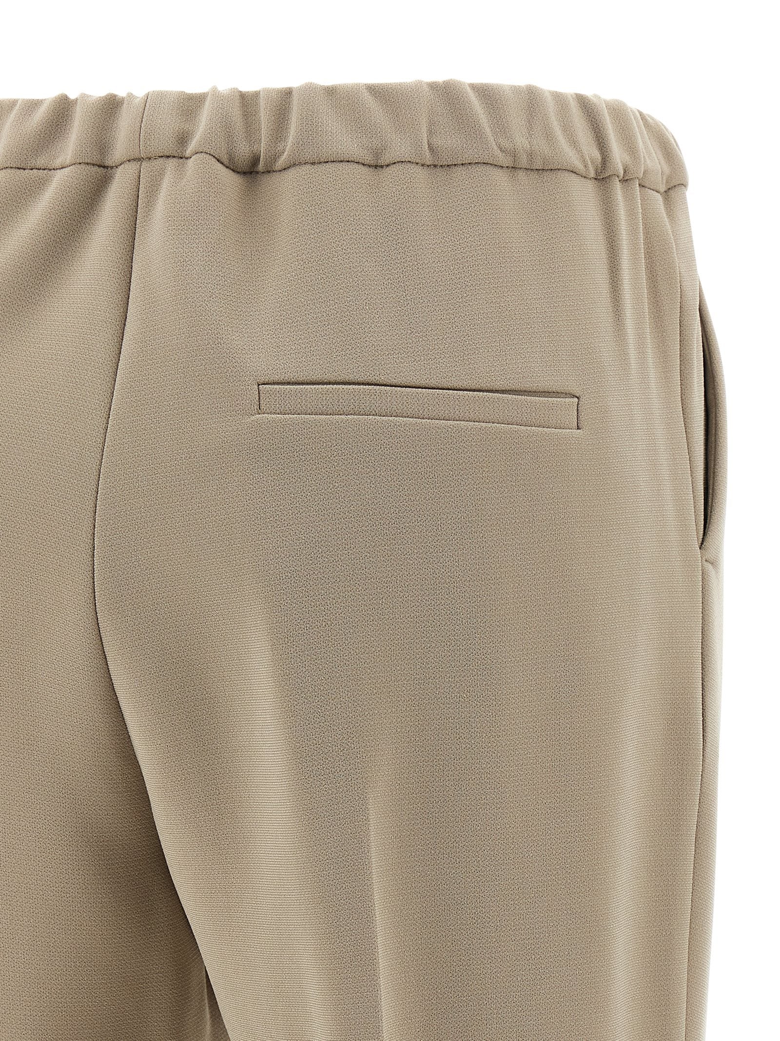Alberto Biani Elastic Waistband Cadi Trousers — Beige, view 4