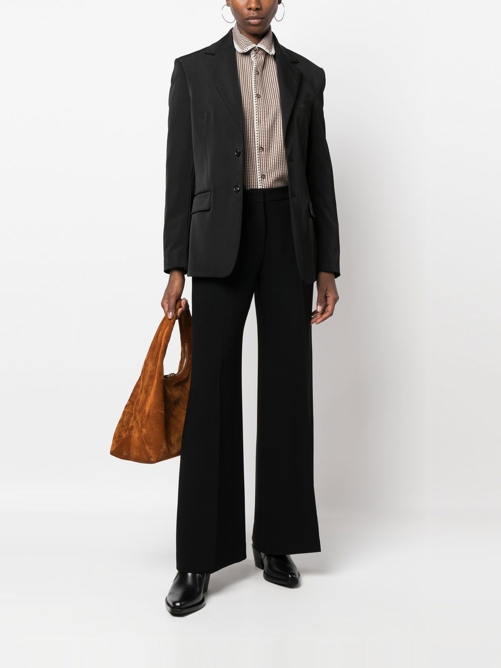Alberto Biani Tailored Flared Trousers — Black, view 3