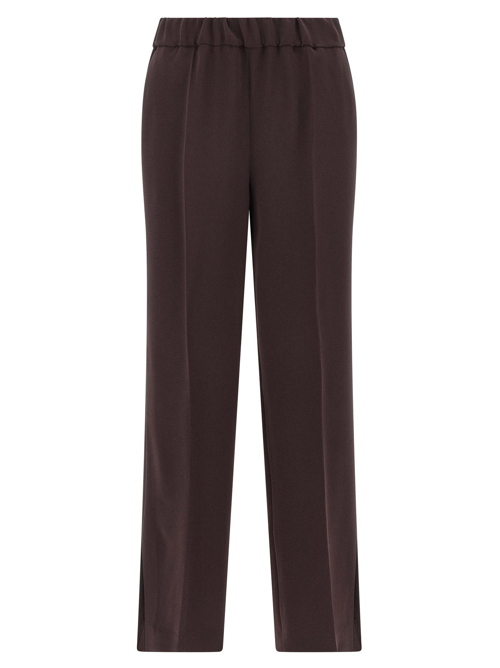 Alberto Biani Elastic-Waist Cady Trousers — Burgundy by Alberto Biani