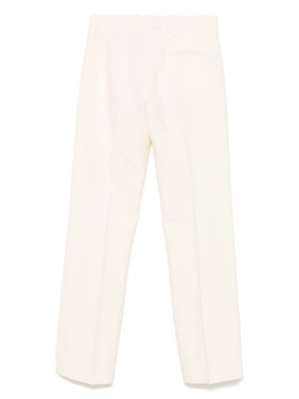 Alberto Biani Virgin Wool Blend Trousers — Cream, view 2