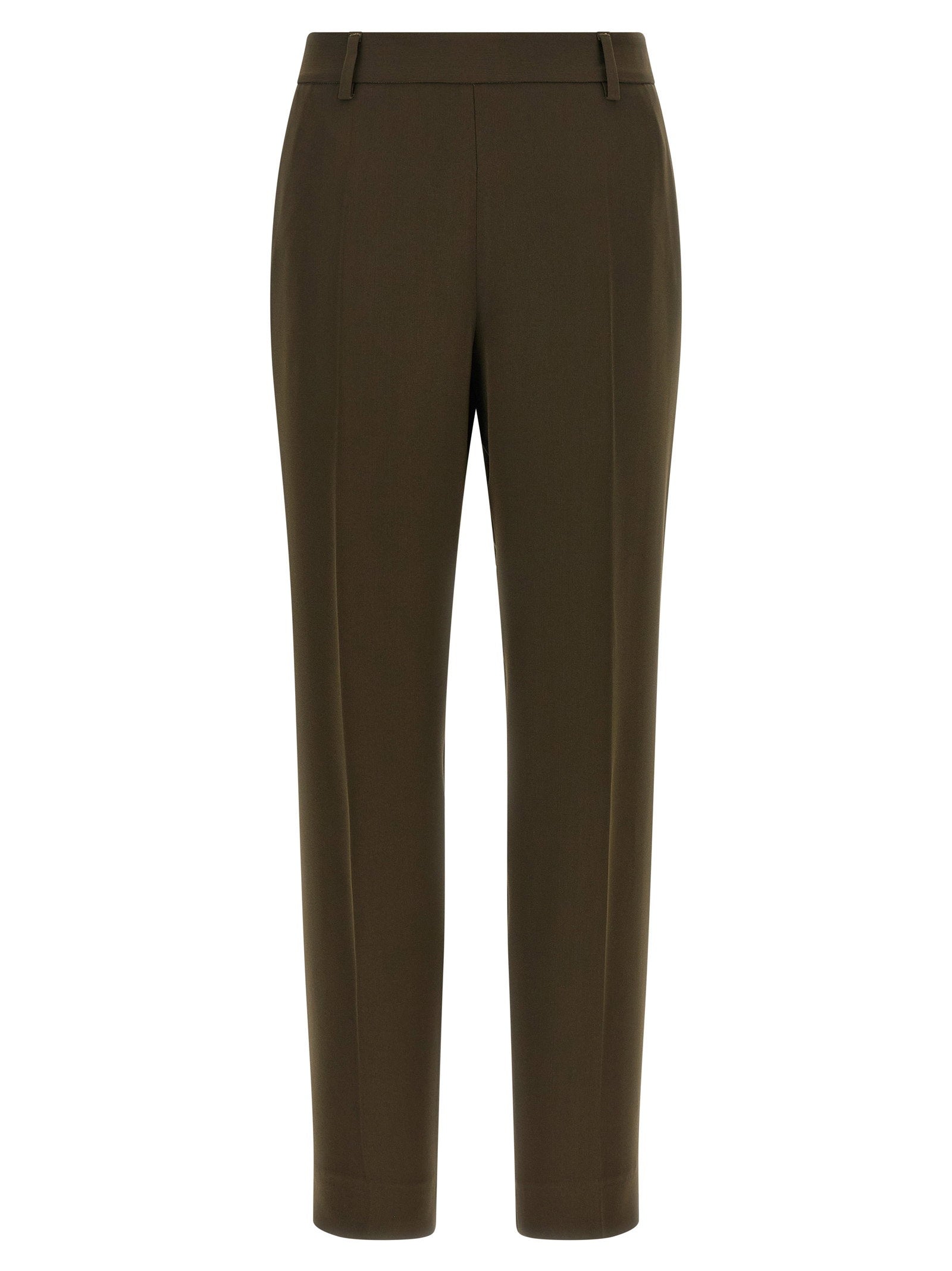Alberto Biani Crêpe Stretch Trousers — Olive by Alberto Biani