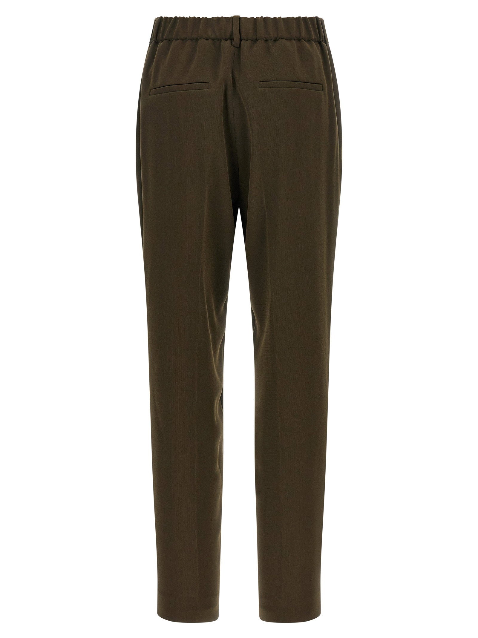 Alberto Biani Crêpe Stretch Trousers — Olive, view 2