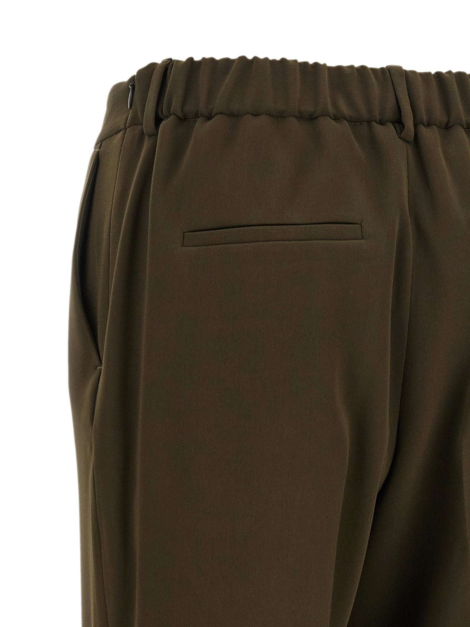 Alberto Biani Crêpe Stretch Trousers — Olive, view 4