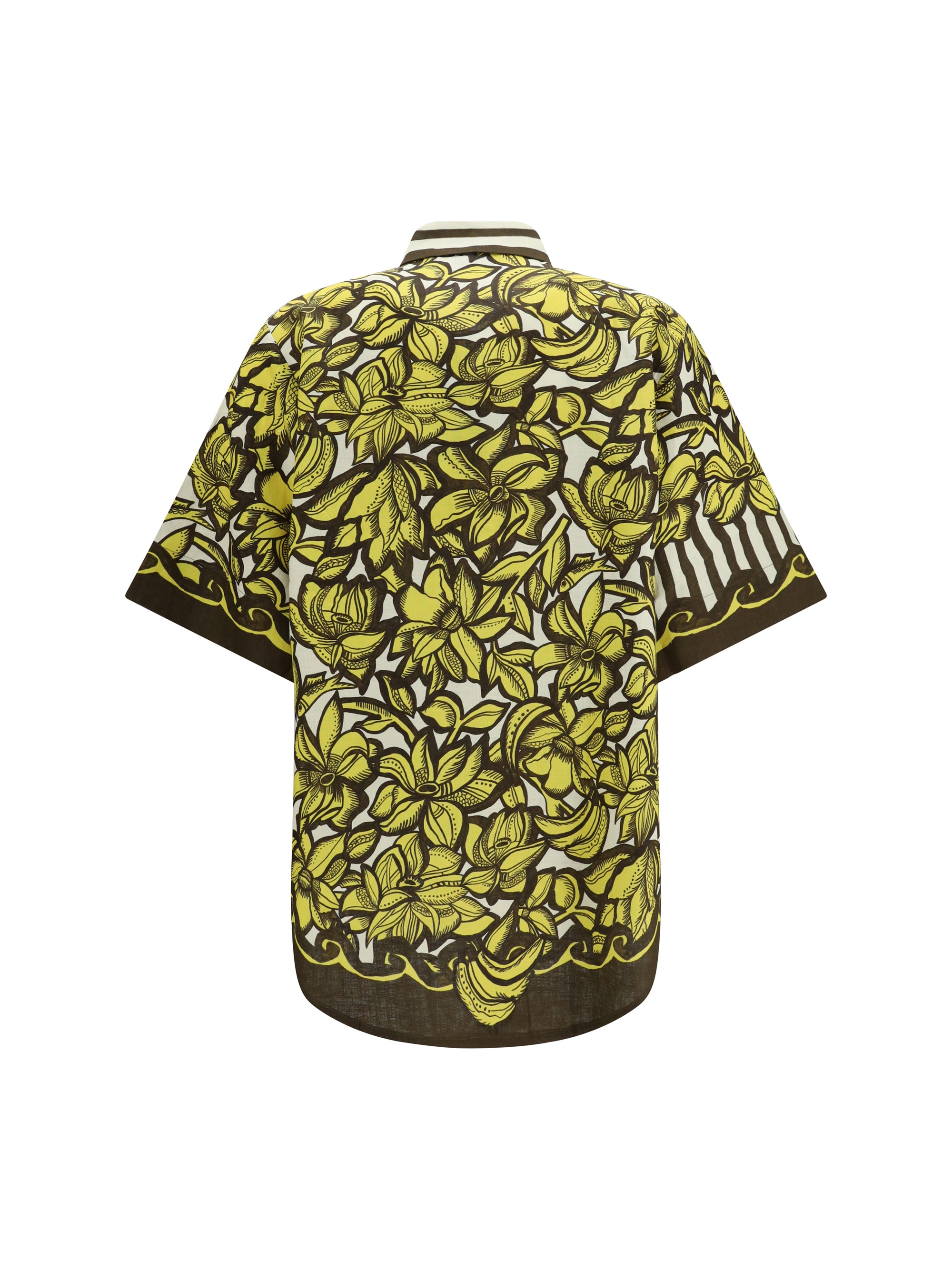 Alemais Hemp Botanical Print Shirt — Yellow, view 2