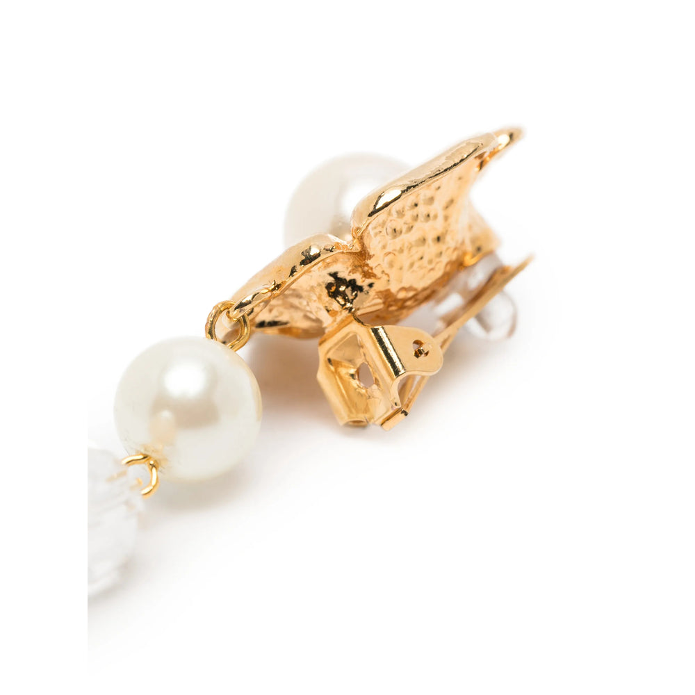 Alessandra Rich Pearl & Crystal-Embellished Bracelet — Gold, view 3