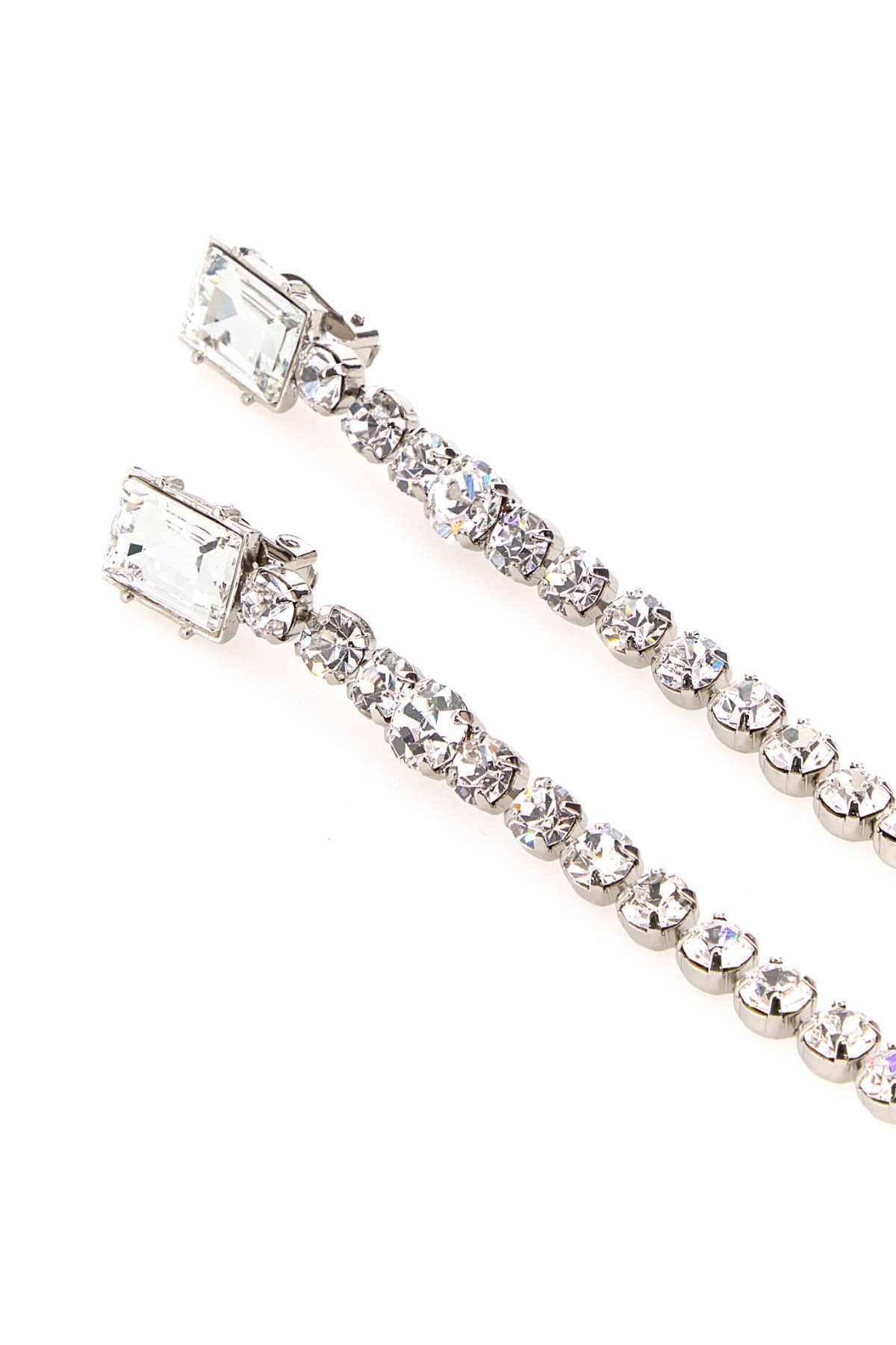 Alessandra Rich Crystal Earrings — Silver, view 2