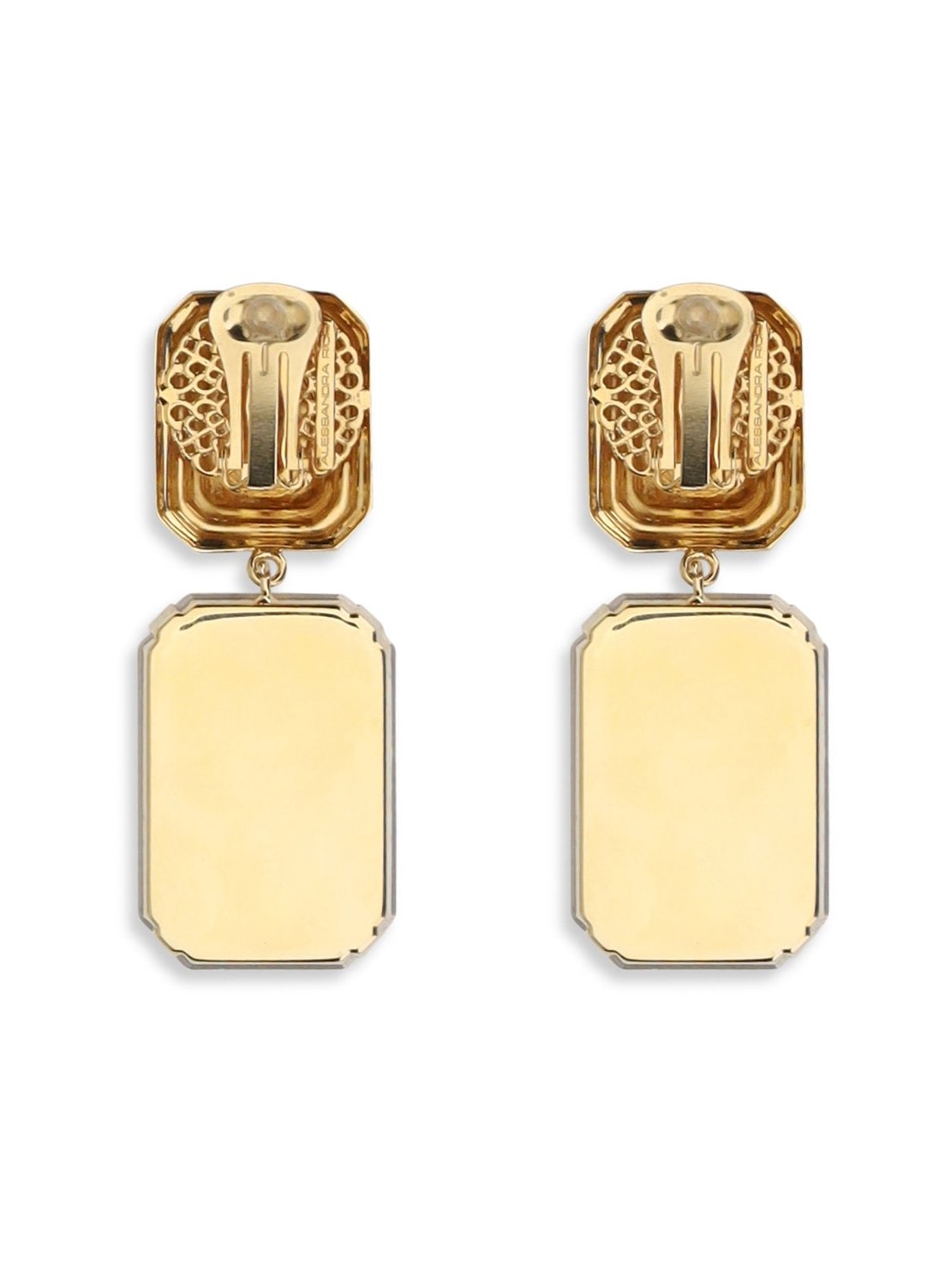 Alessandra Rich Crystal-Drop Clip-On Earrings — Gold, view 2