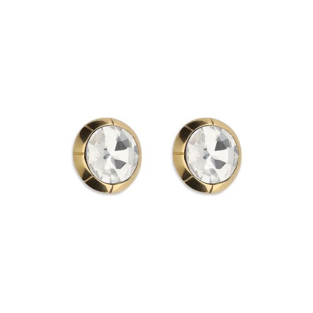 Alessandra Rich Crystal Clip-On Earrings — Gold by Alessandra Rich