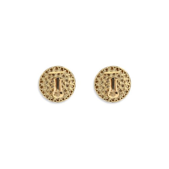 Alessandra Rich Crystal Clip-On Earrings — Gold, view 2