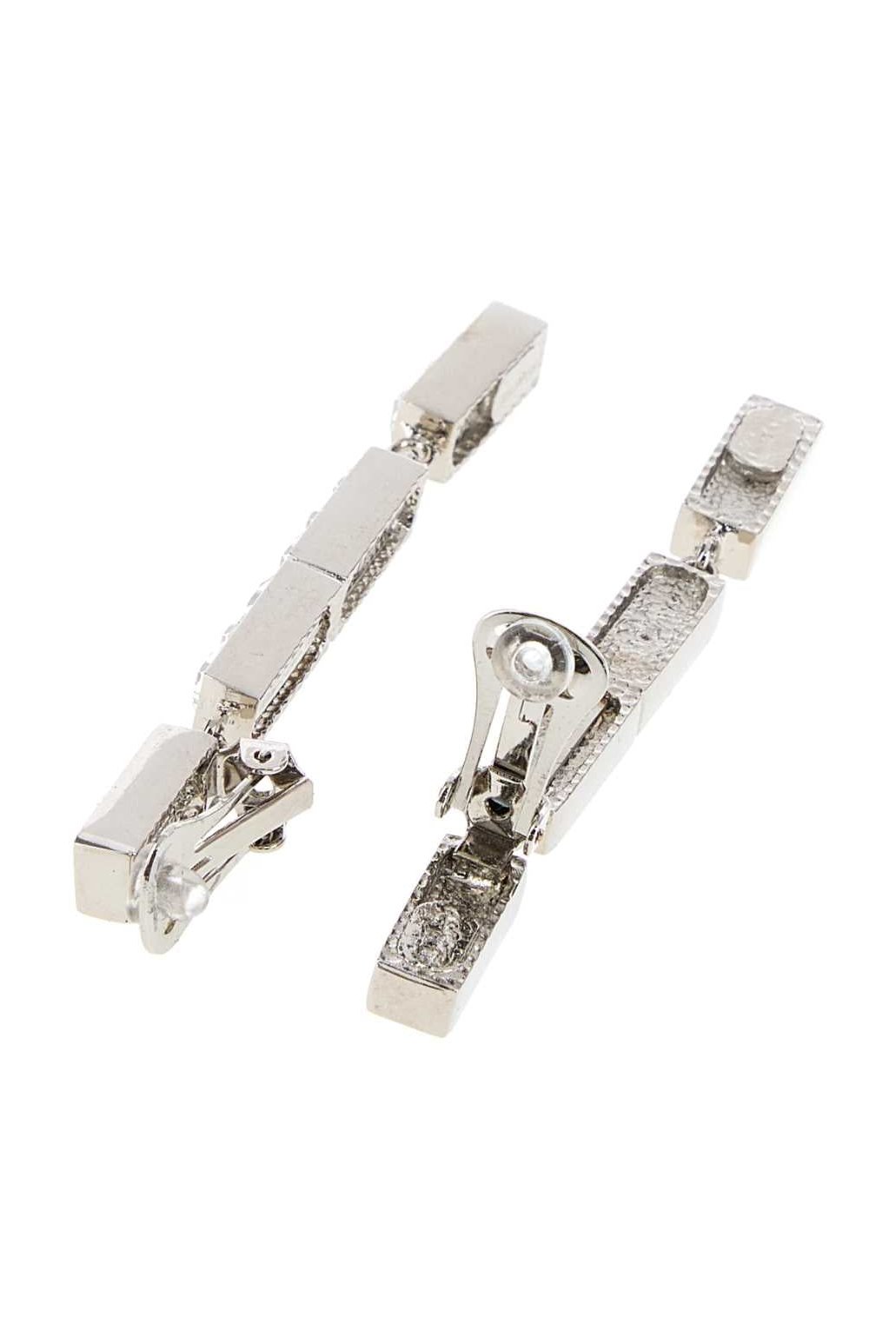 Alessandra Rich Crystal Earrings — Silver, view 3