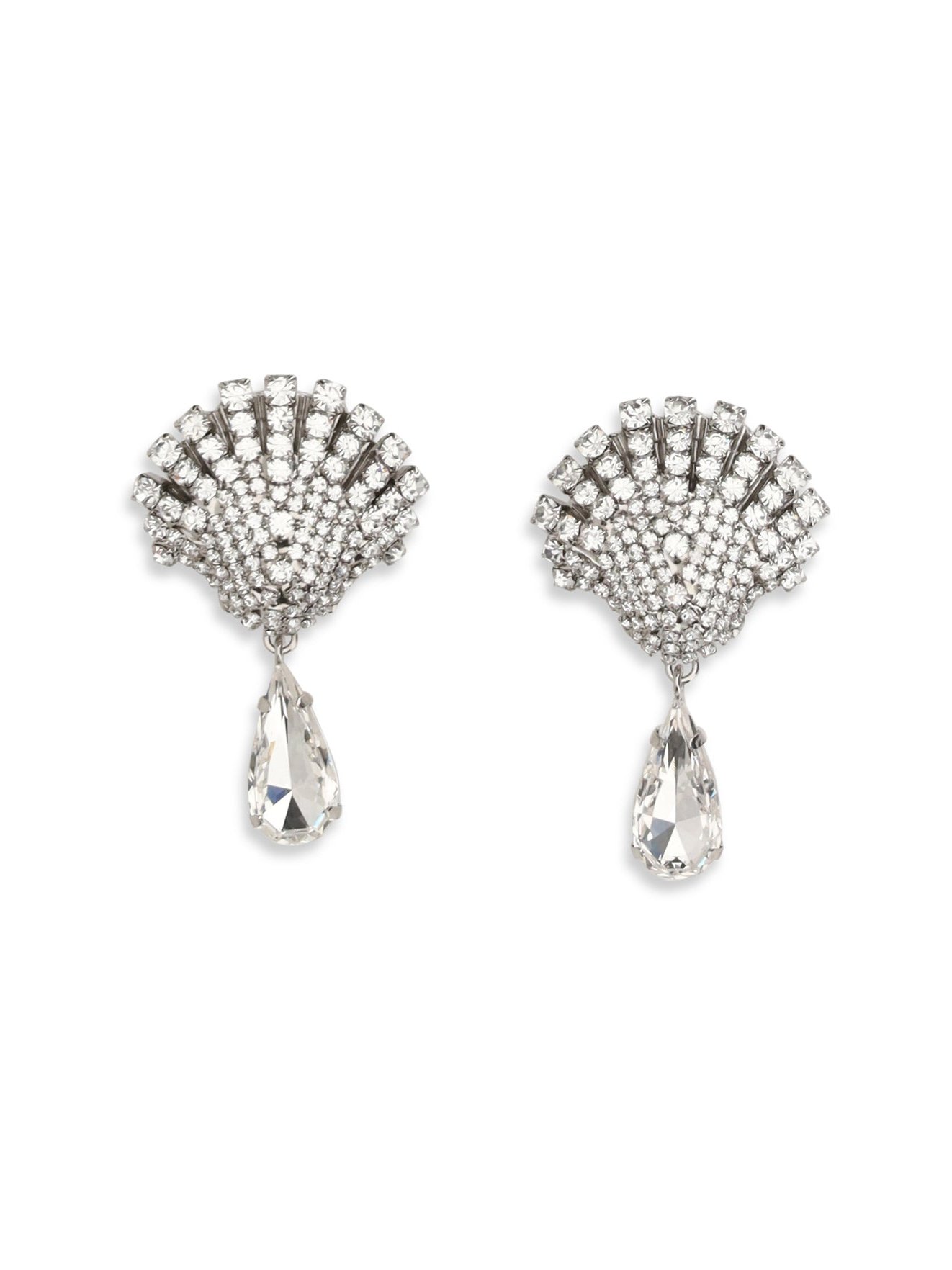 Alessandra Rich Crystal Drop Earrings — Silver by Alessandra Rich