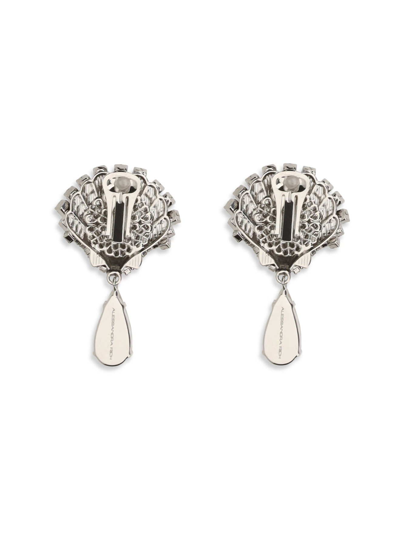 Alessandra Rich Crystal-Embellished Drop Earrings — Silver by Alessandra Rich