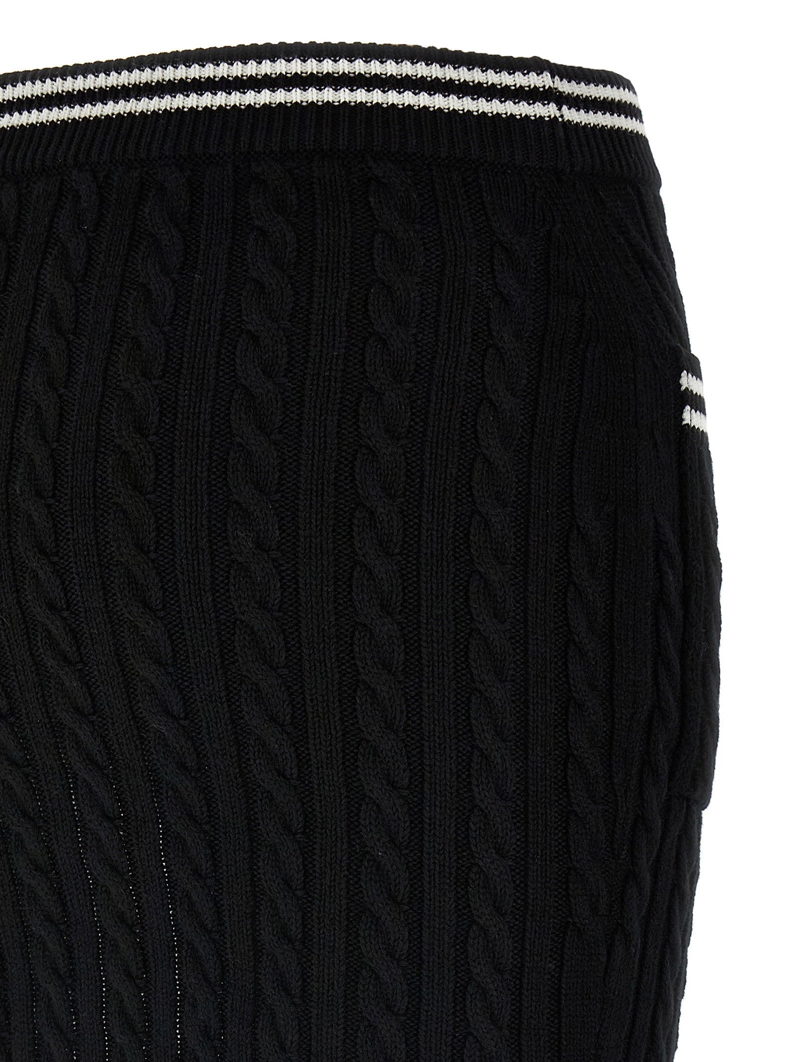 Alessandra Rich Braided Cotton Mini Skirt — Black, view 4