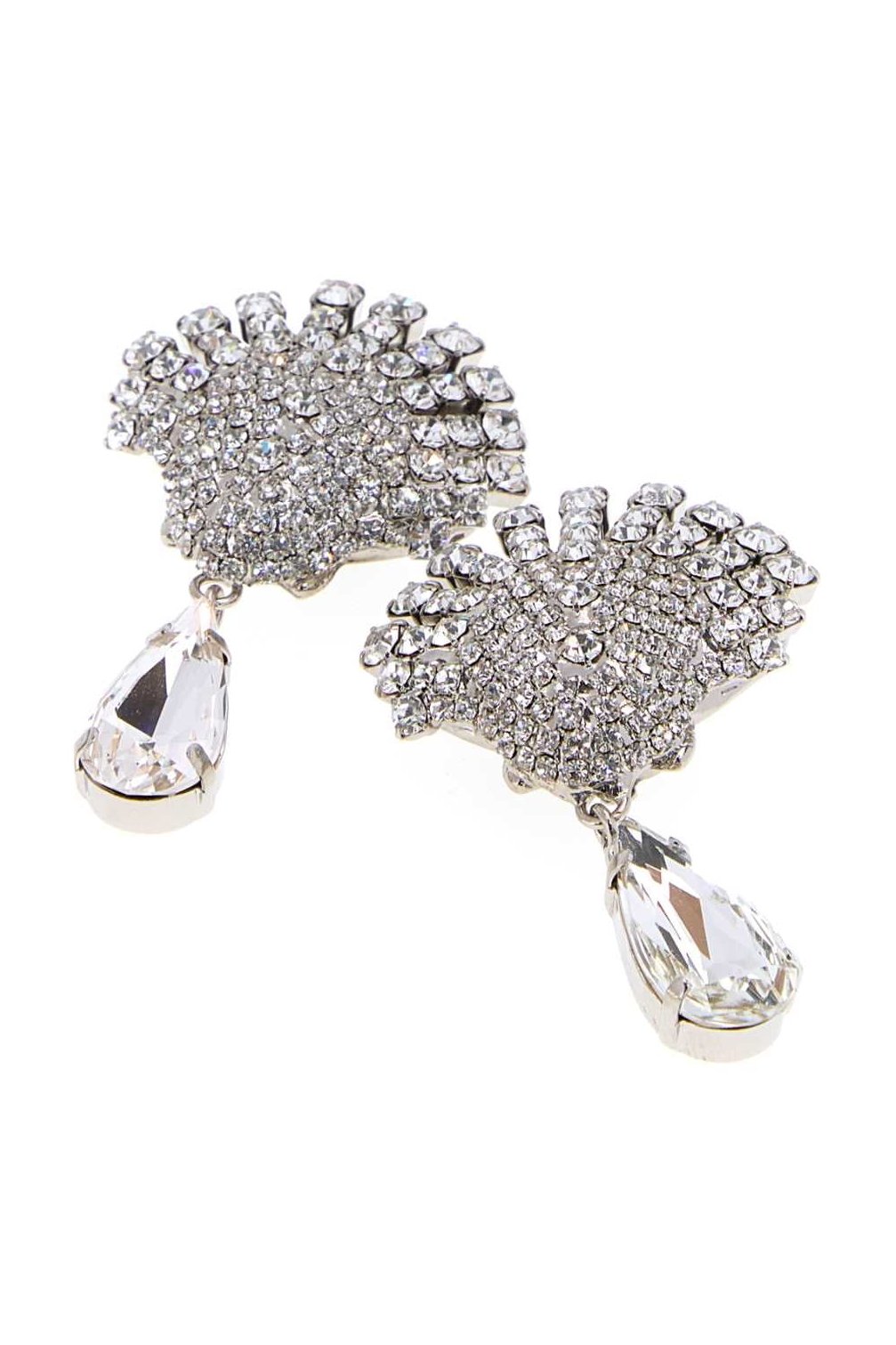 Alessandra Rich Shell Earrings — Silver, view 2