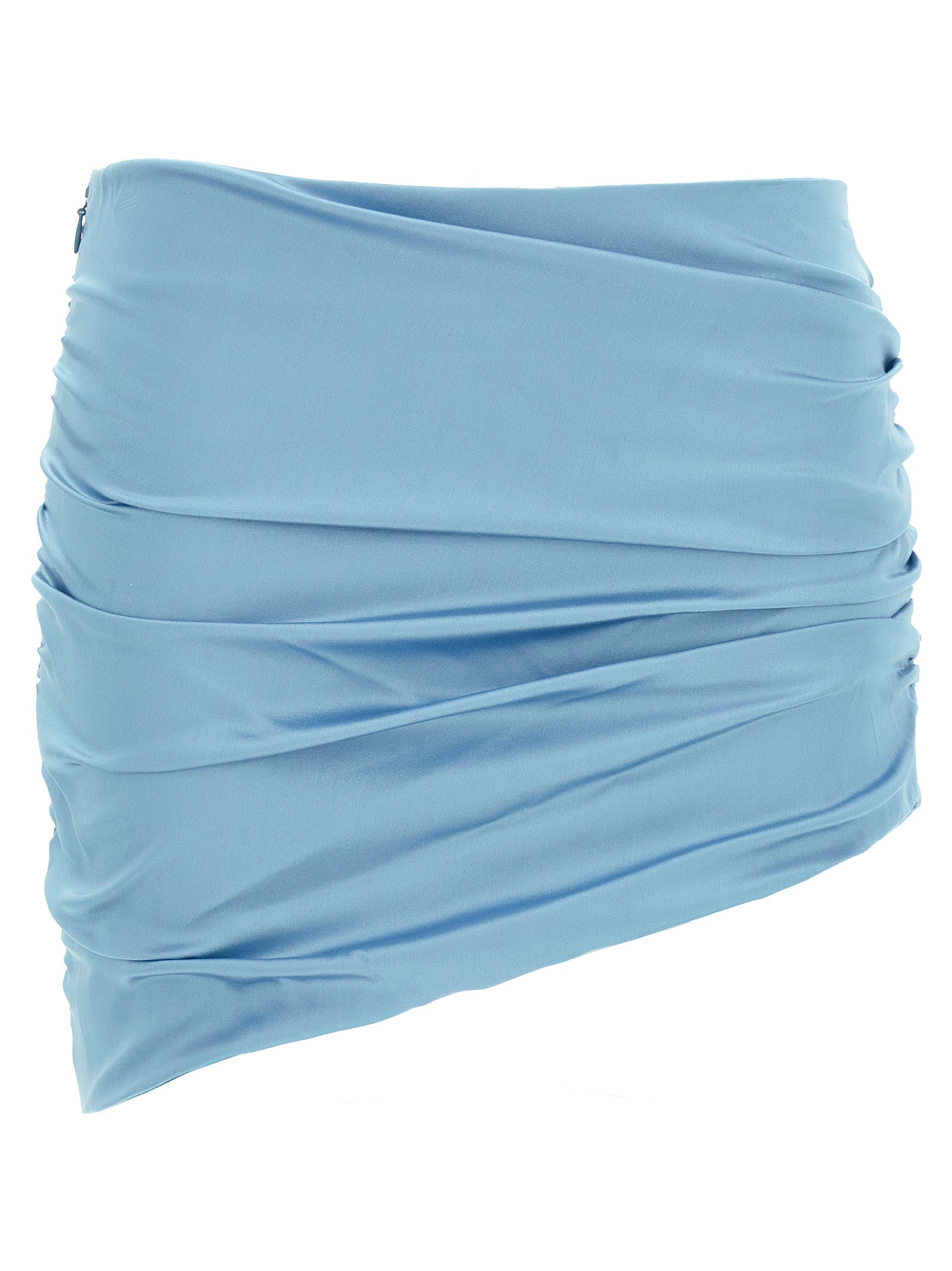 Alessandra Rich Draped Silk Skirt — Blue by Alessandra Rich