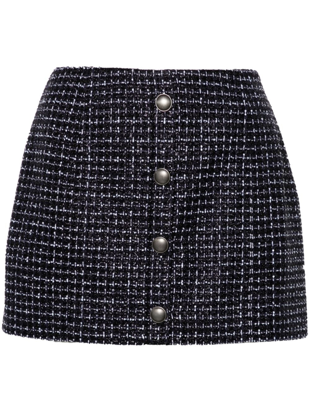 Alessandra Rich Sequin Checked Tweed Skirt — Navy by Alessandra Rich