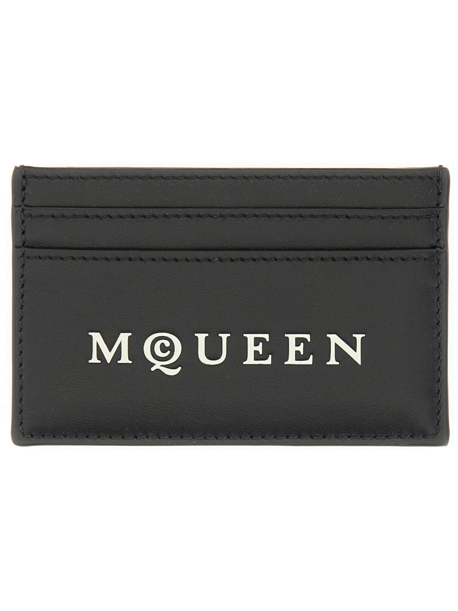 Alexander McQueen Calf Leather Card Case — Black, view 2