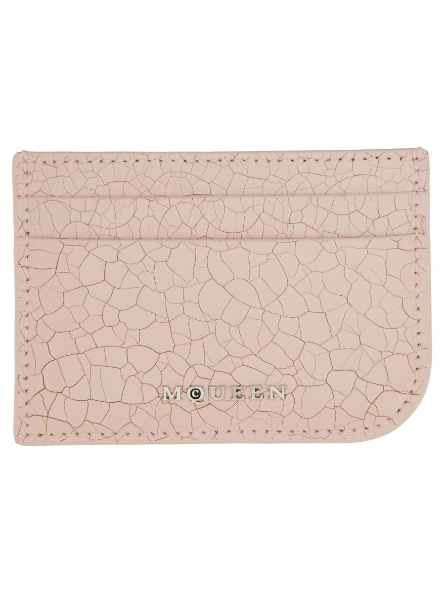 Alexander McQueen Calfskin Card Case — Pink, view 2