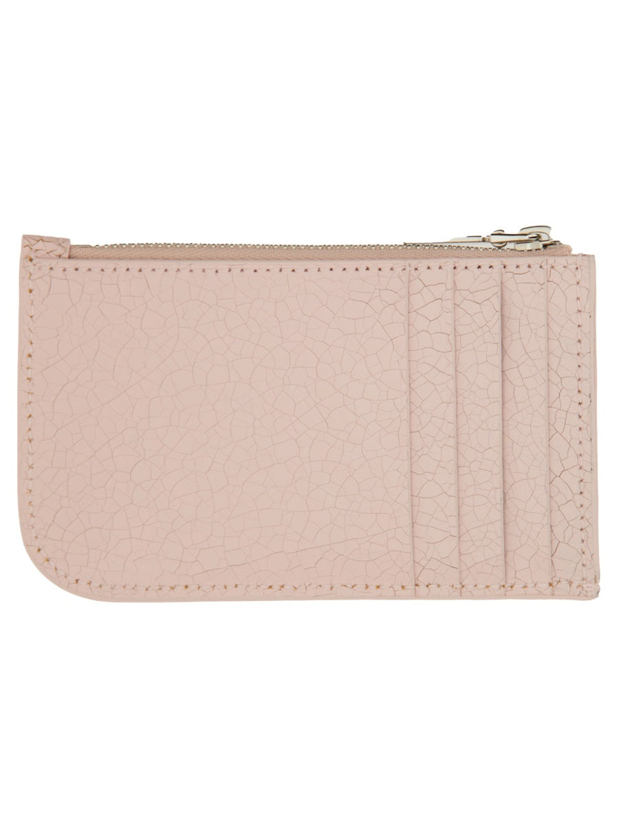 Alexander McQueen Logo Calf Leather Card Case — Pink by Alexander McQueen